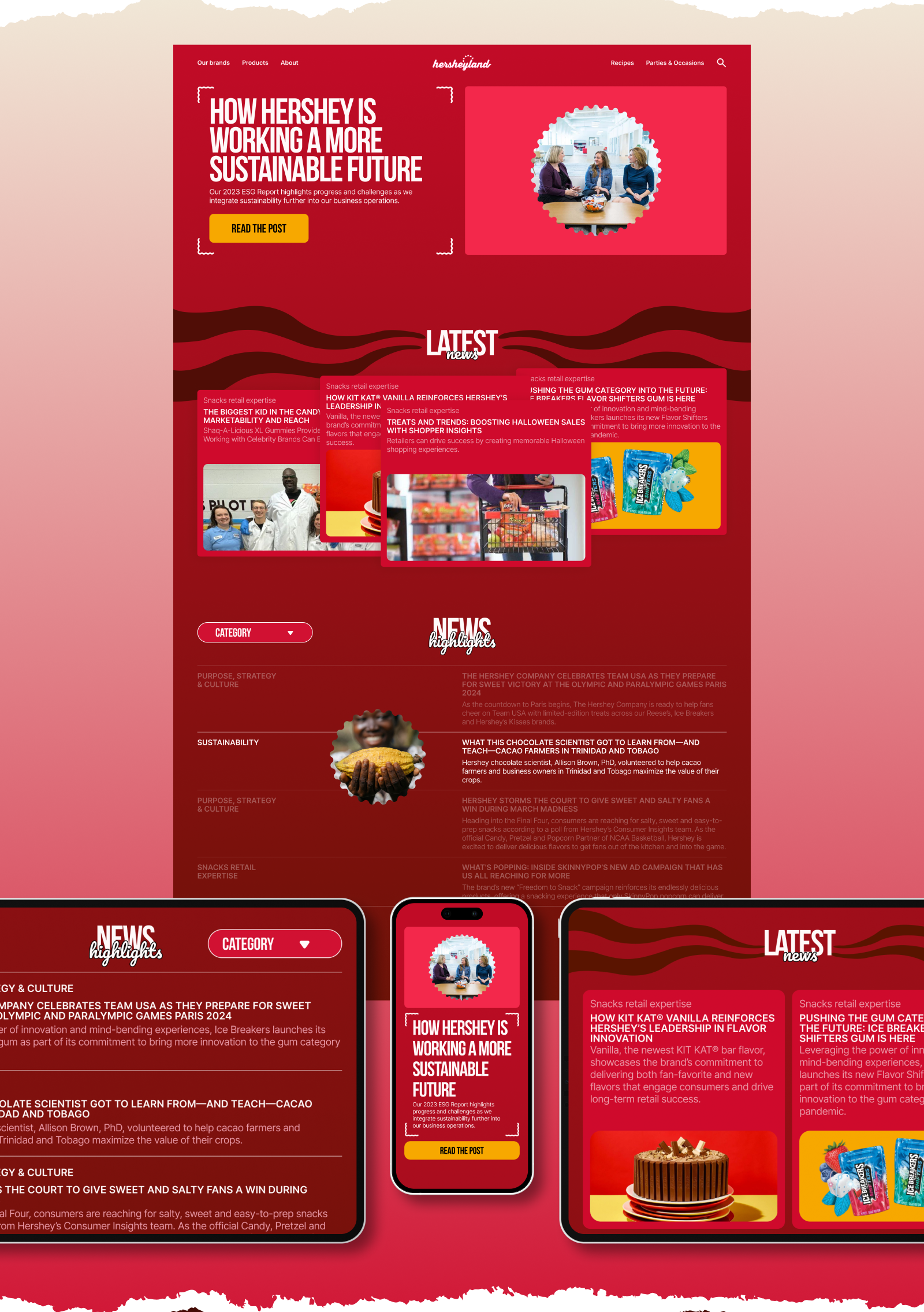 Hersheyland – редизайн платформы с продуктами бренда и вдох… — Изображение №13 — Интерфейсы, Брендинг на Dprofile