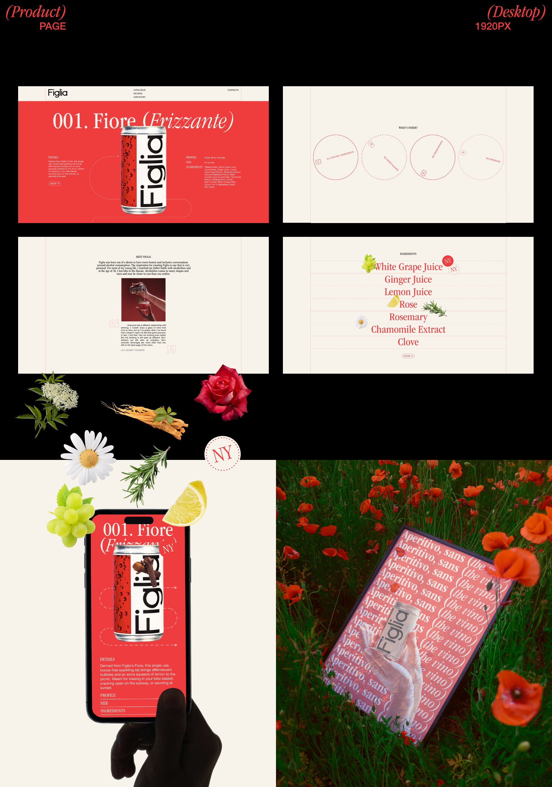 FIGLIA NON-ALC APERITIVO CORPORATE WEBSITE — Изображение №9 — Интерфейсы, Брендинг на Dprofile
