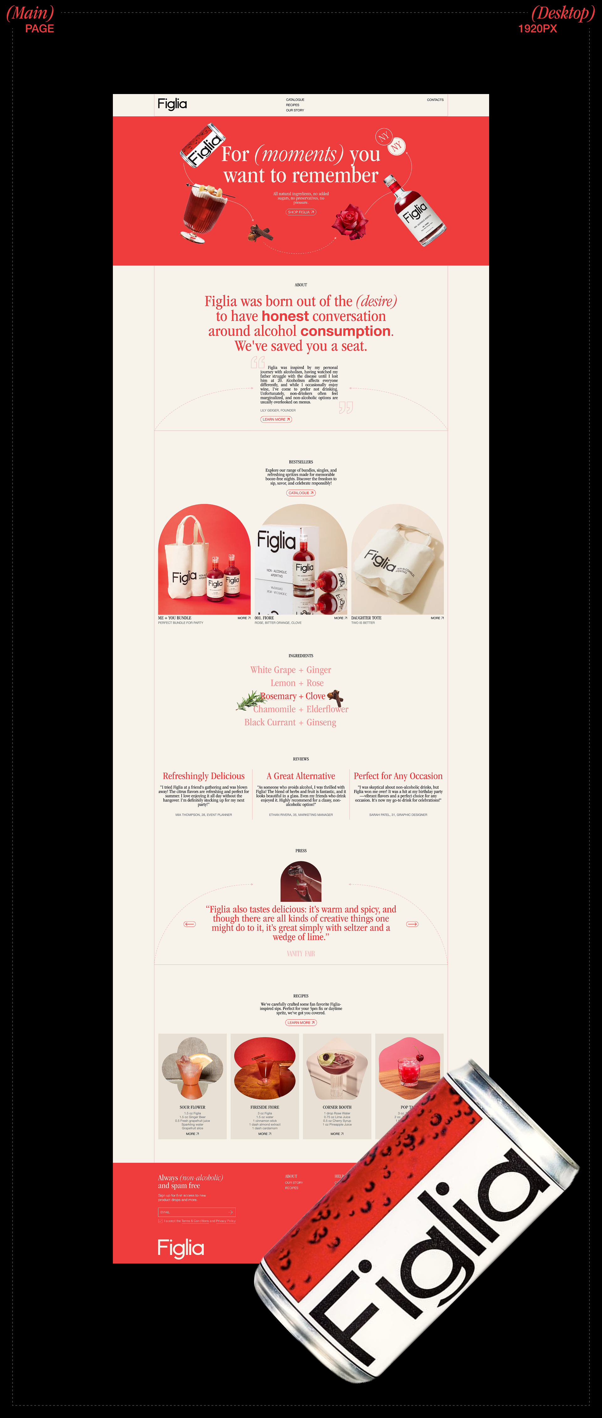 FIGLIA NON-ALC APERITIVO CORPORATE WEBSITE — Изображение №4 — Интерфейсы, Брендинг на Dprofile