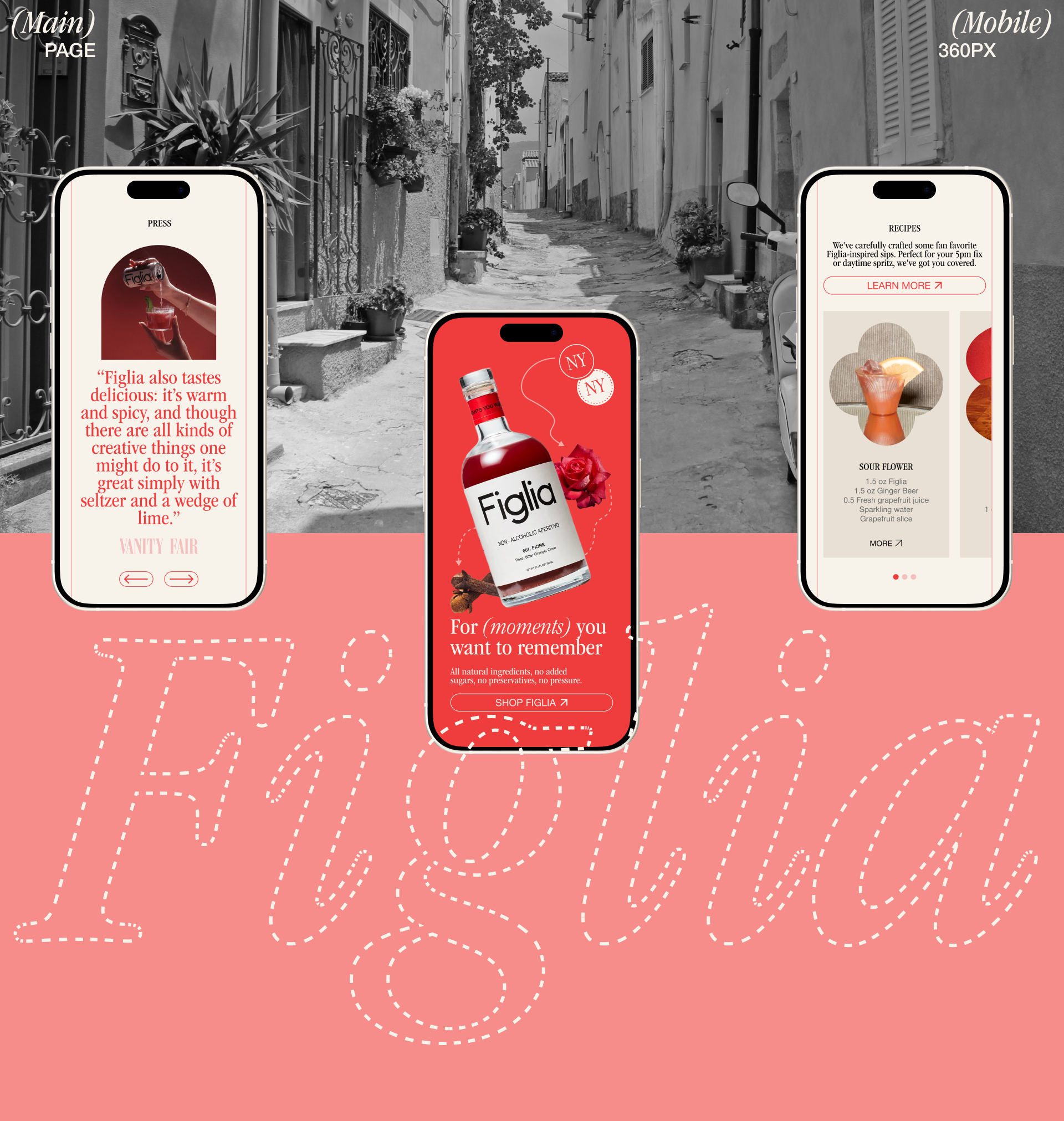 FIGLIA NON-ALC APERITIVO CORPORATE WEBSITE — Изображение №5 — Интерфейсы, Брендинг на Dprofile