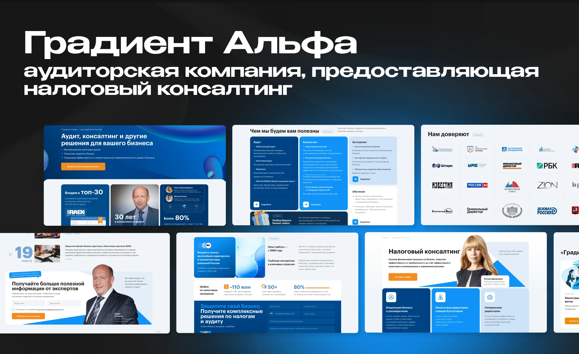 Gradient Alpha — Visual Design for a Tax Consulting Firm — Изображение №1 — Интерфейсы, Маркетинг на Dprofile