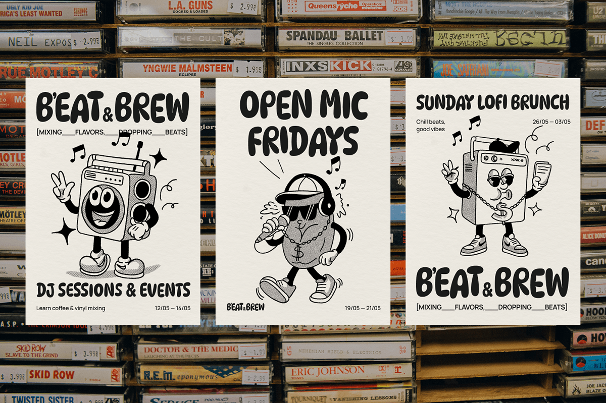 BEAT & BREW — Брендинг кофейни — Изображение №7 — Брендинг, Графика на Dprofile