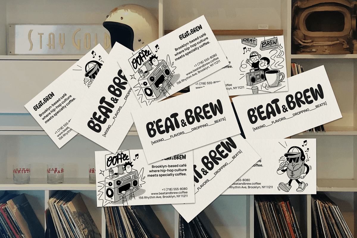 BEAT & BREW — Брендинг кофейни — Изображение №21 — Брендинг, Графика на Dprofile