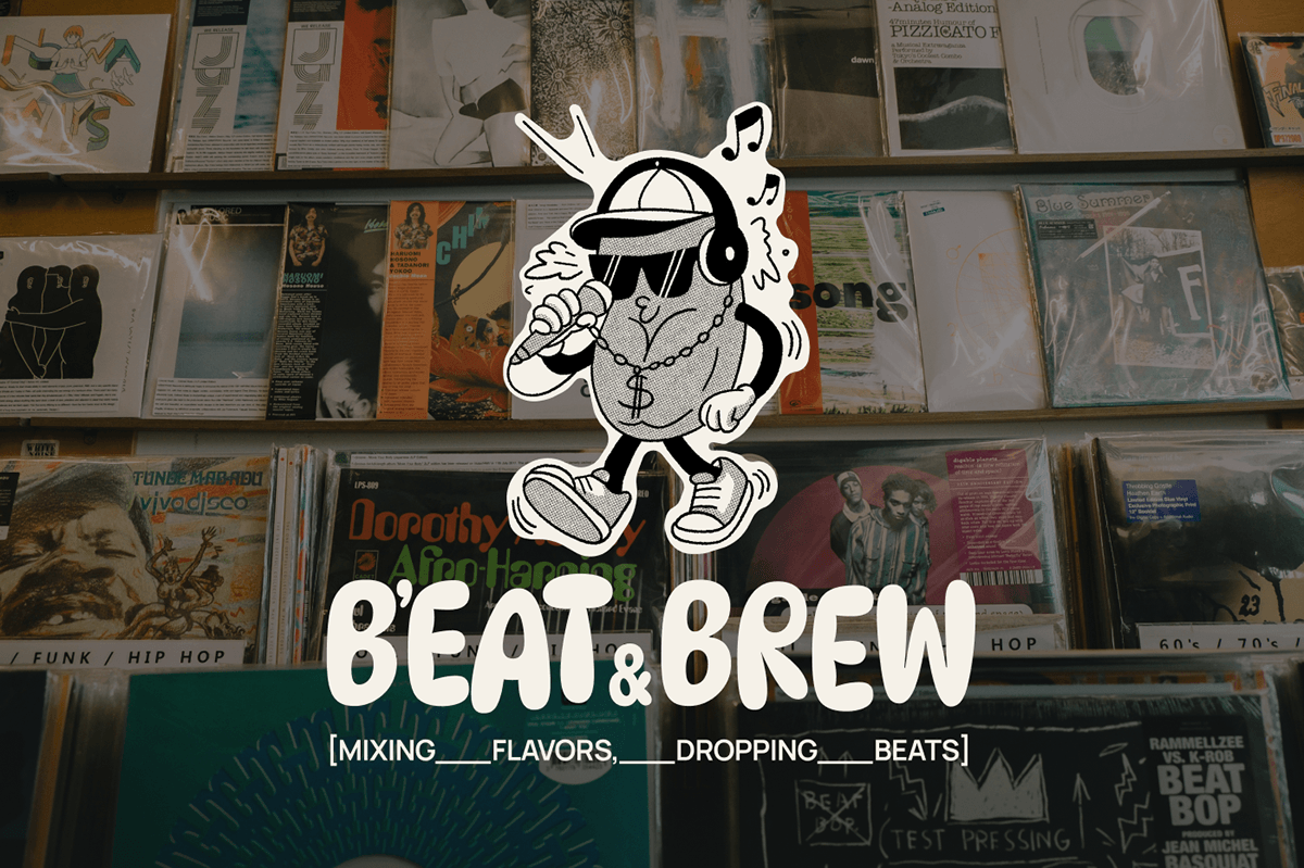 BEAT & BREW — Брендинг кофейни — Изображение №1 — Брендинг, Графика на Dprofile