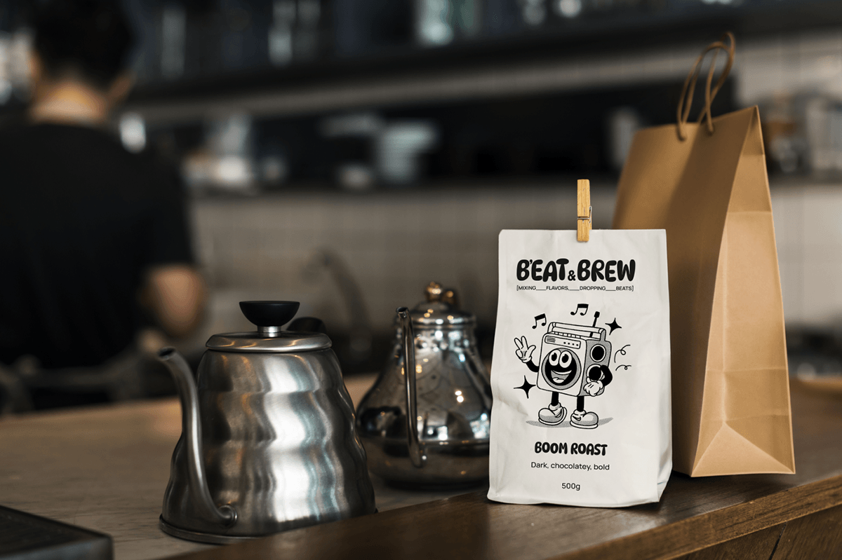 BEAT & BREW — Брендинг кофейни — Изображение №13 — Брендинг, Графика на Dprofile