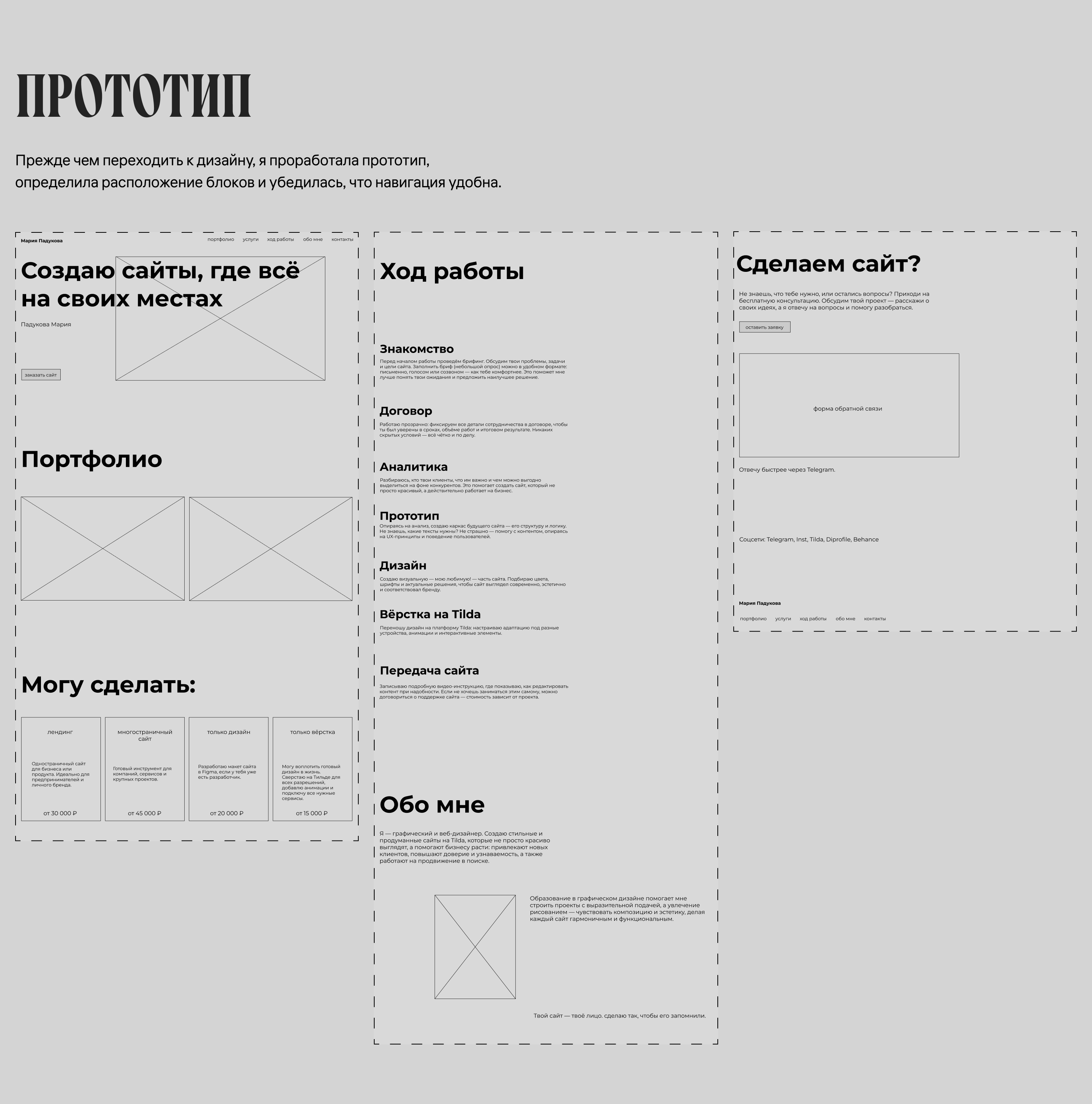Сайт-портфолио для веб-дизайнера Марии Падуковой — Изображение №4 — Интерфейсы на Dprofile