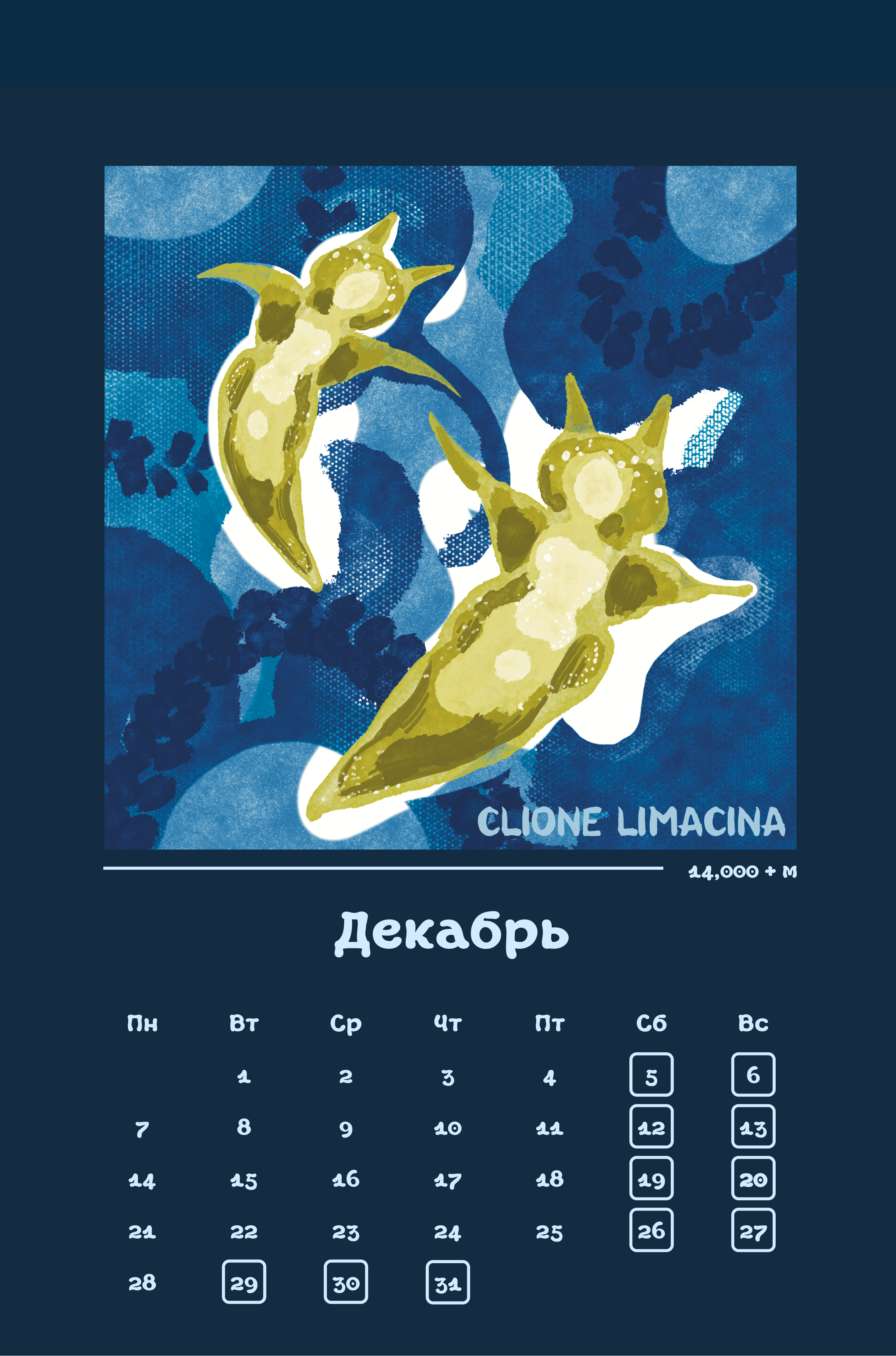 Календарь на 2026 год "Постепенное погружение на дно океана" — Изображение №13 — Иллюстрация на Dprofile