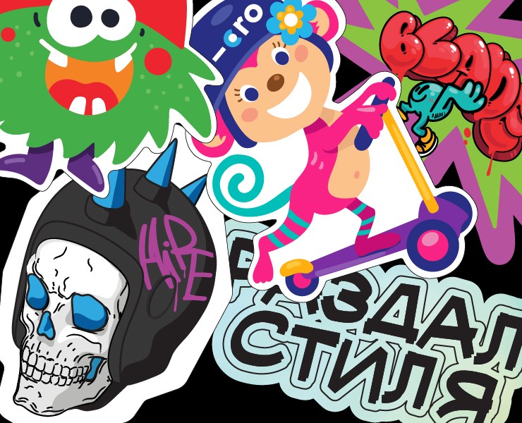 Стикеры и промоматериалы — Брендинг, Иллюстрация на Dprofile