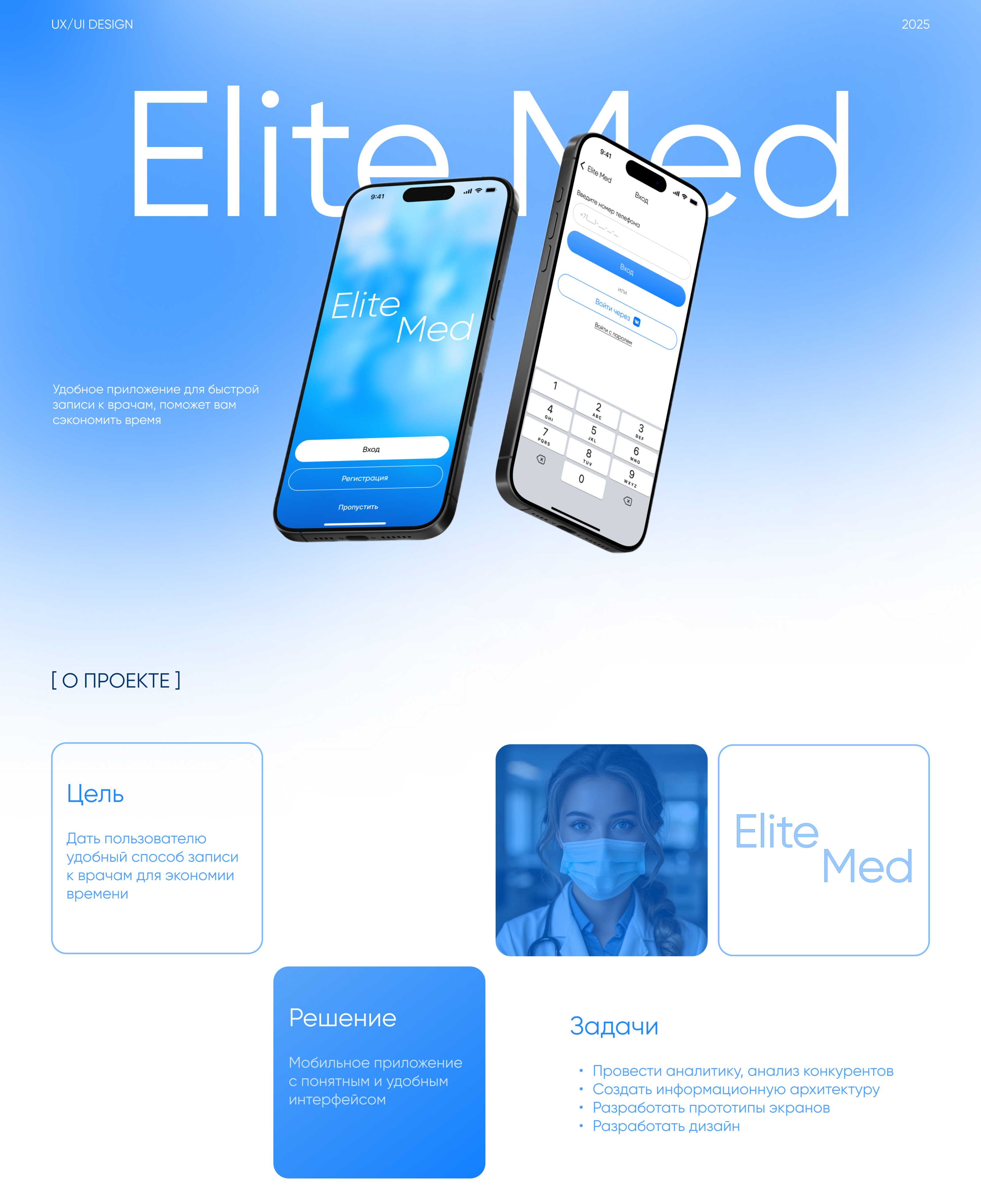 Elite Med - мобильное приложение для частной клиники — Изображение №1 — Интерфейсы на Dprofile