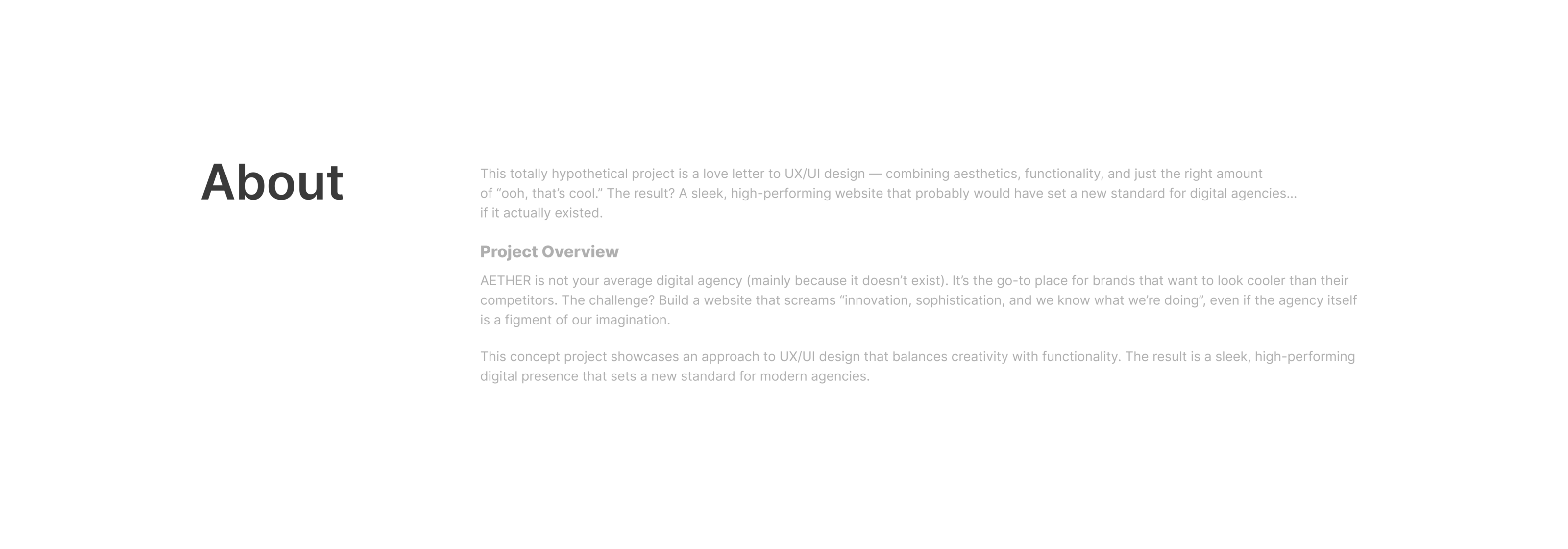 Aether digital agency website — Изображение №2 — Интерфейсы, Брендинг на Dprofile