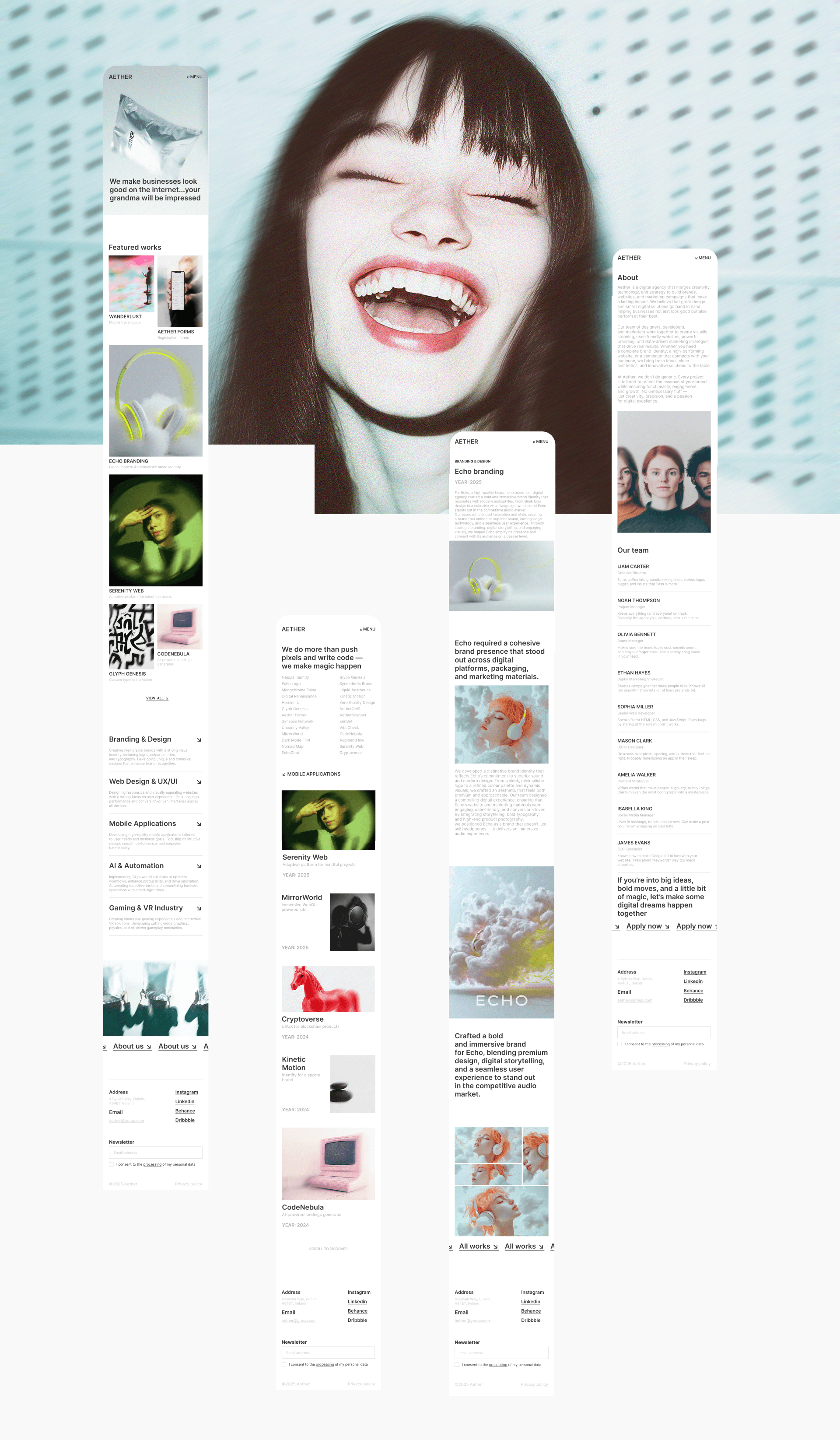 Aether digital agency website — Изображение №13 — Интерфейсы, Брендинг на Dprofile