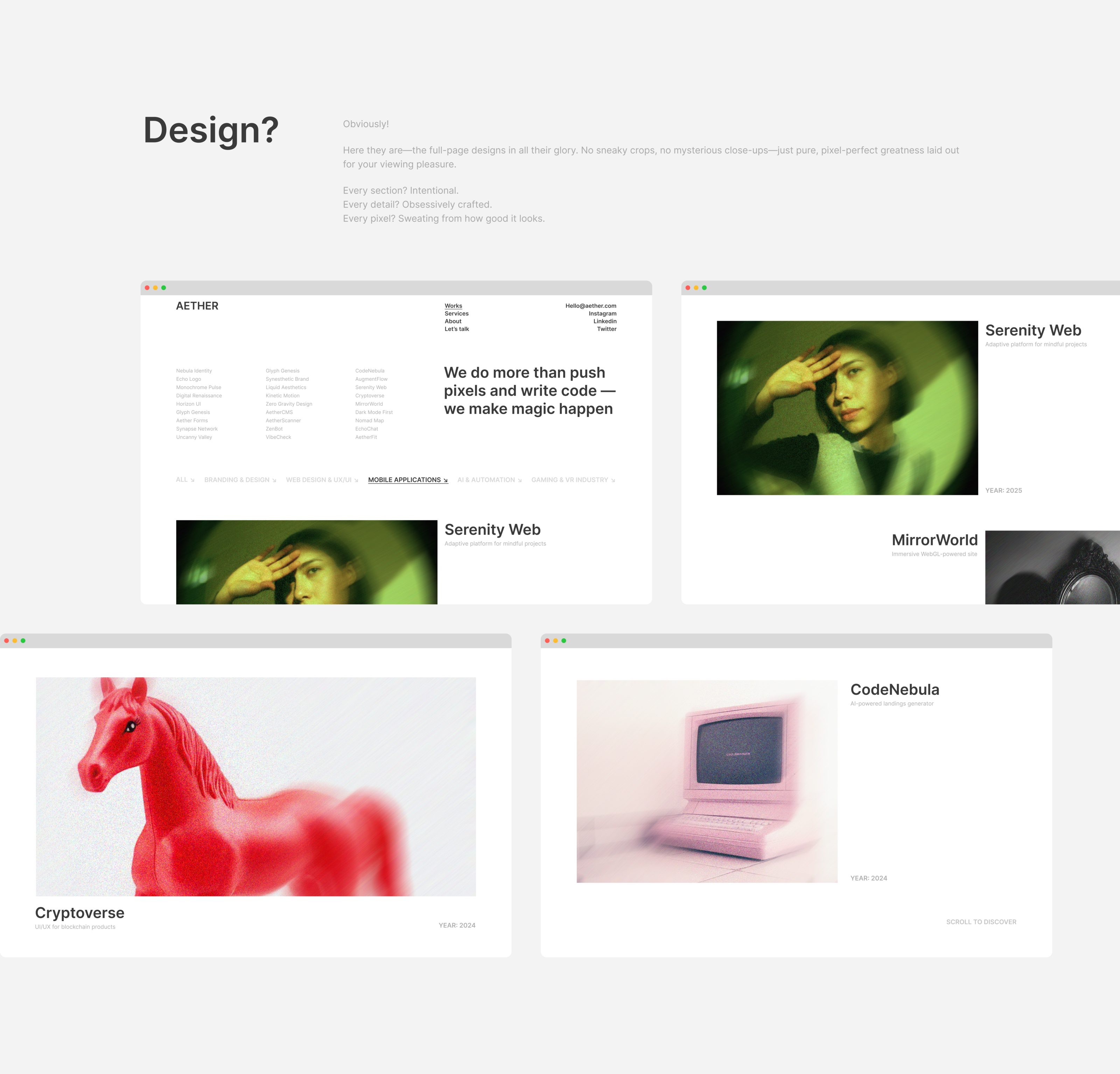 Aether digital agency website — Изображение №9 — Интерфейсы, Брендинг на Dprofile