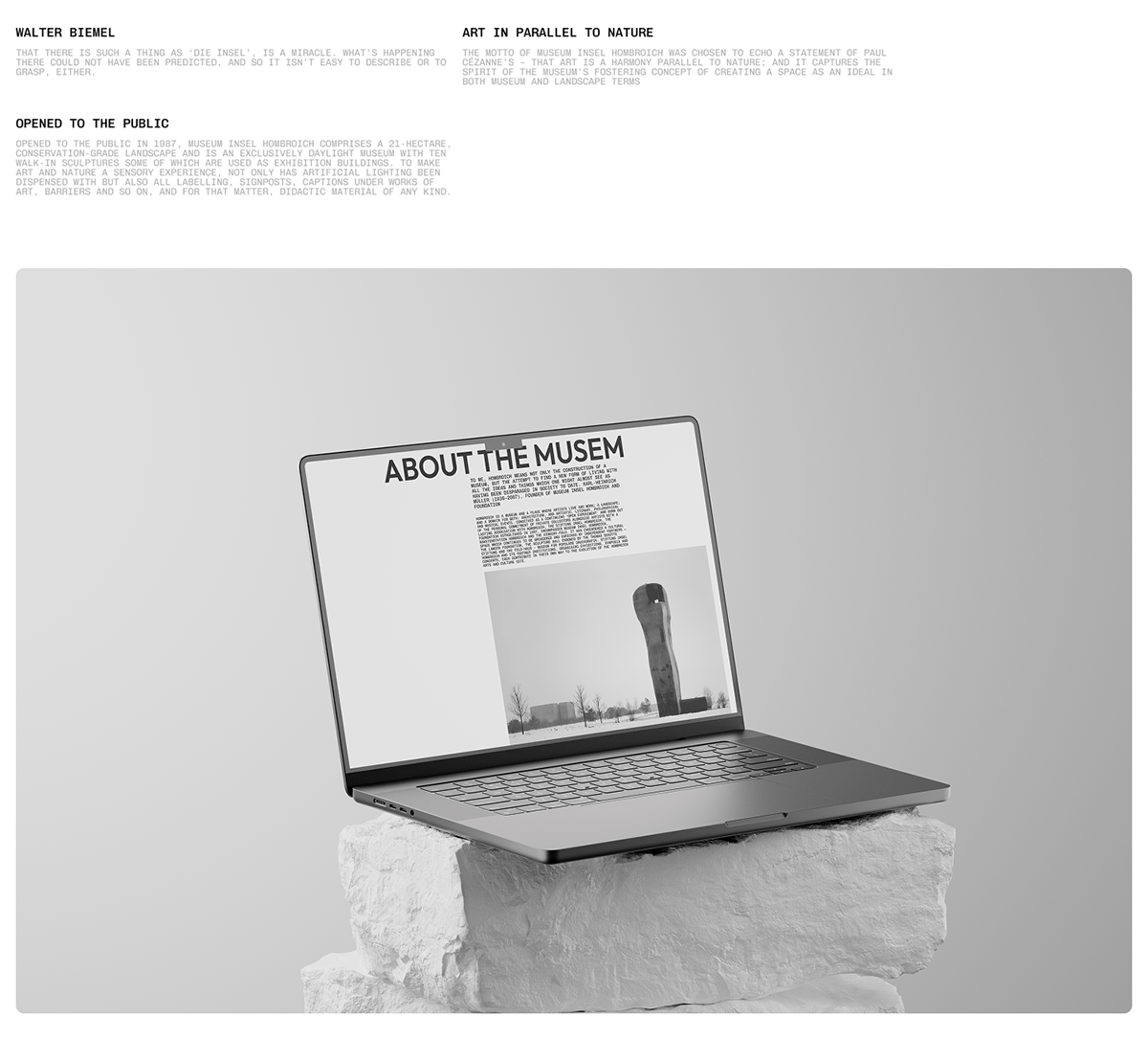 Musem Insel Hombroich (redesign) — Изображение №4 — Интерфейсы, Брендинг на Dprofile