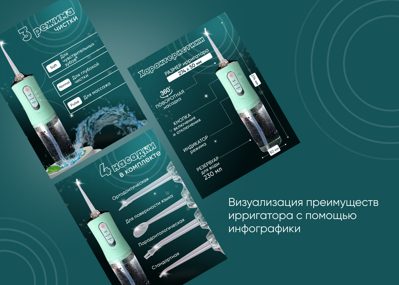 Дизайн для карточек товара на маркетплейсах «Ирригатор» — Изображение №4 — Графика, Маркетинг на Dprofile