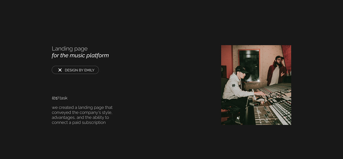 Landing page for the music platform — Изображение №1 — Интерфейсы на Dprofile
