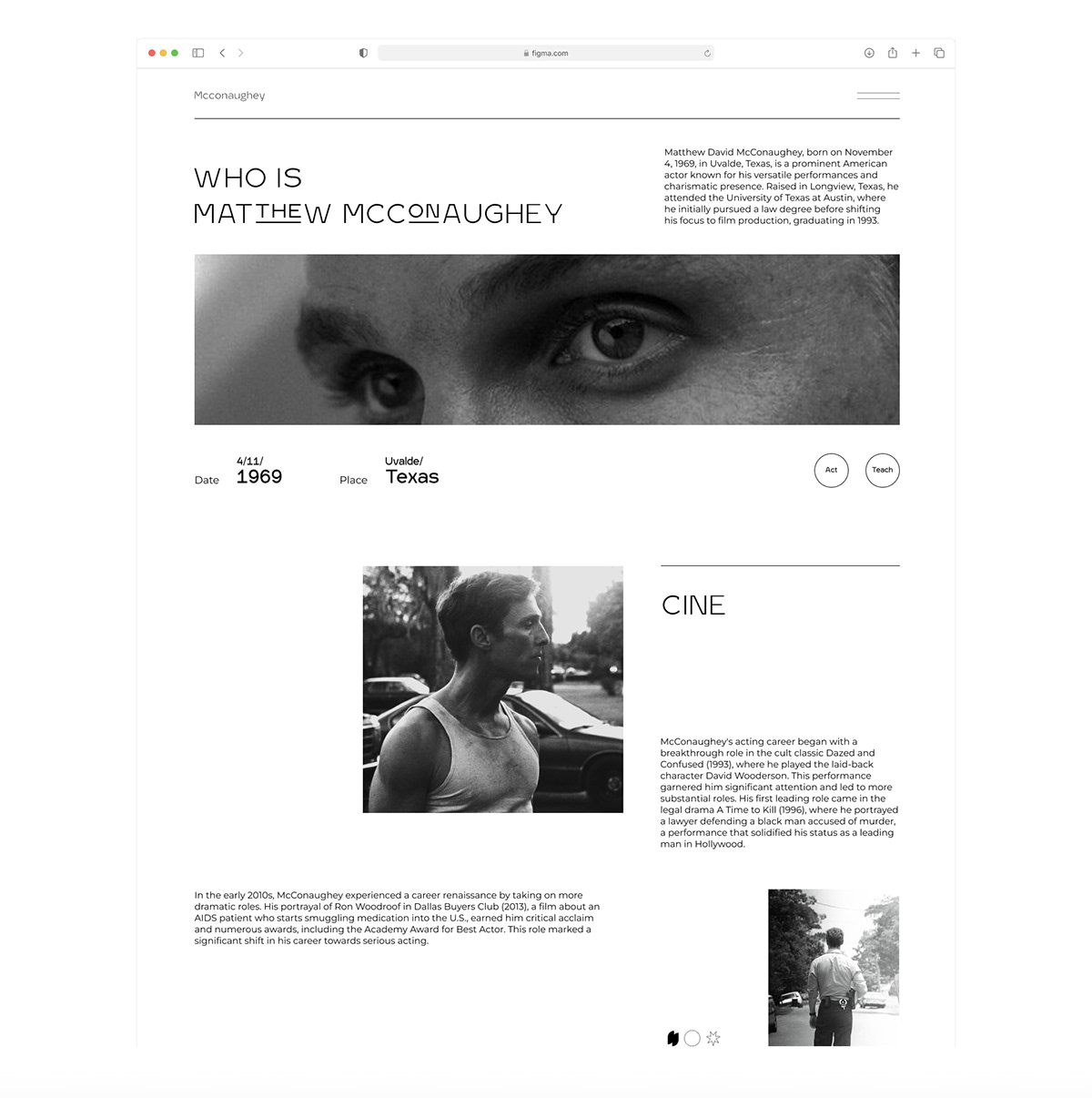 Landing page — biography — Изображение №2 — Интерфейсы на Dprofile