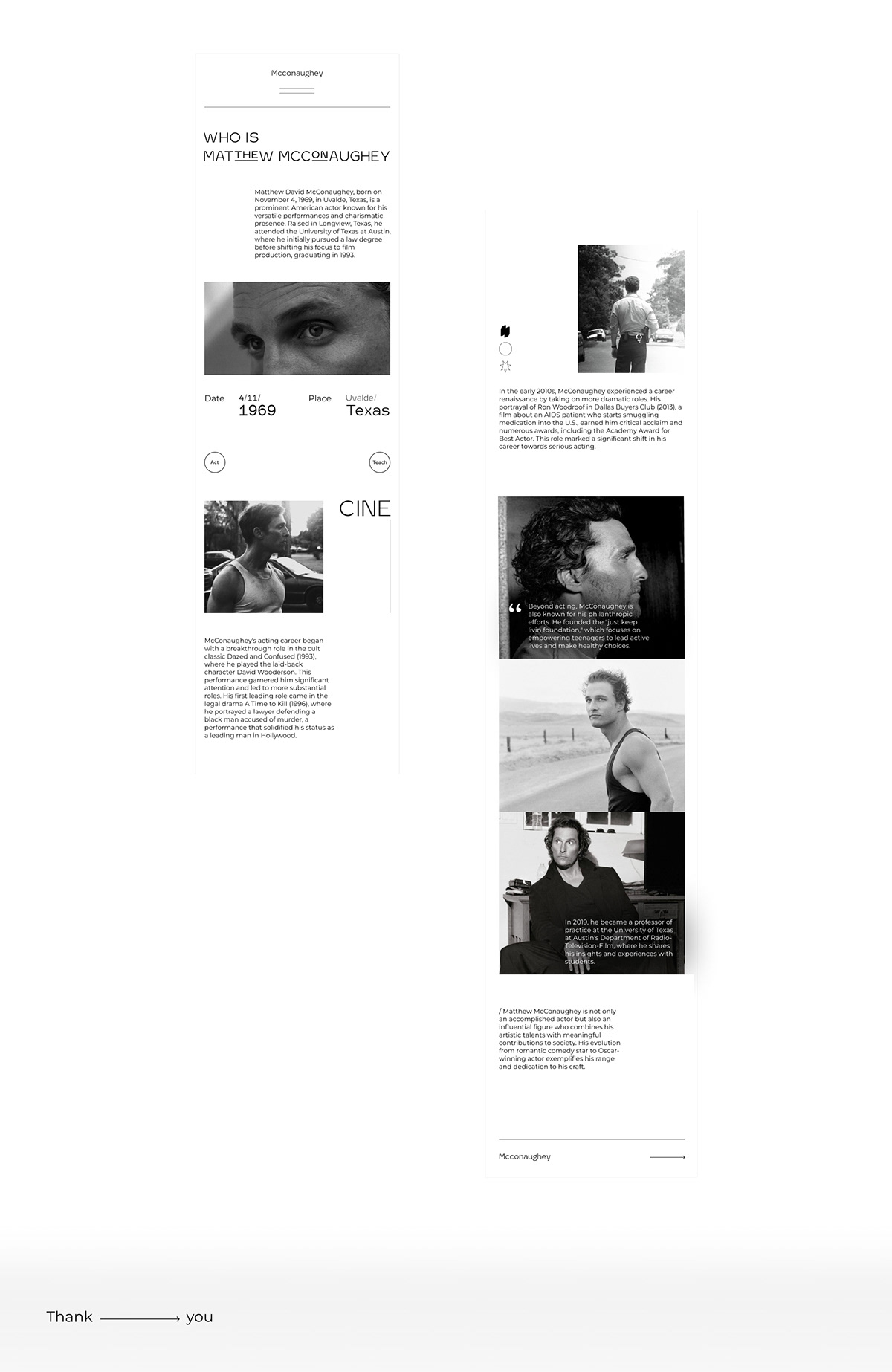 Landing page — biography — Изображение №4 — Интерфейсы на Dprofile