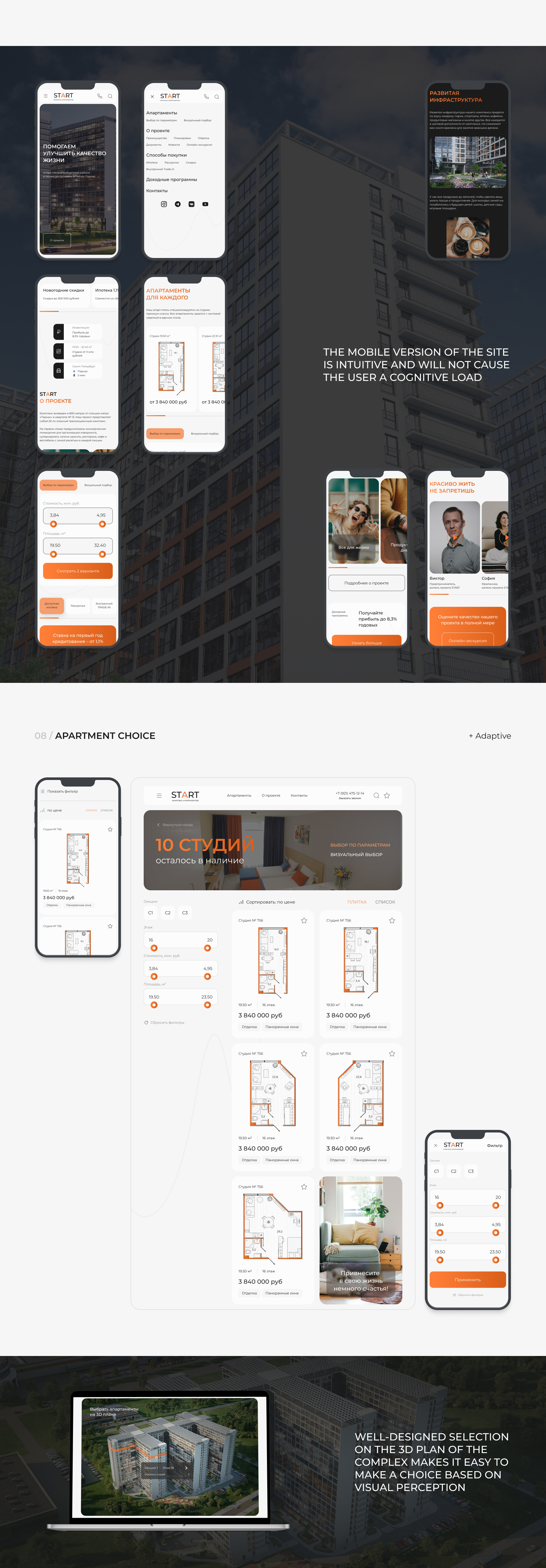 START Apartment Complex – Website Redesign — Изображение №5 — Интерфейсы на Dprofile