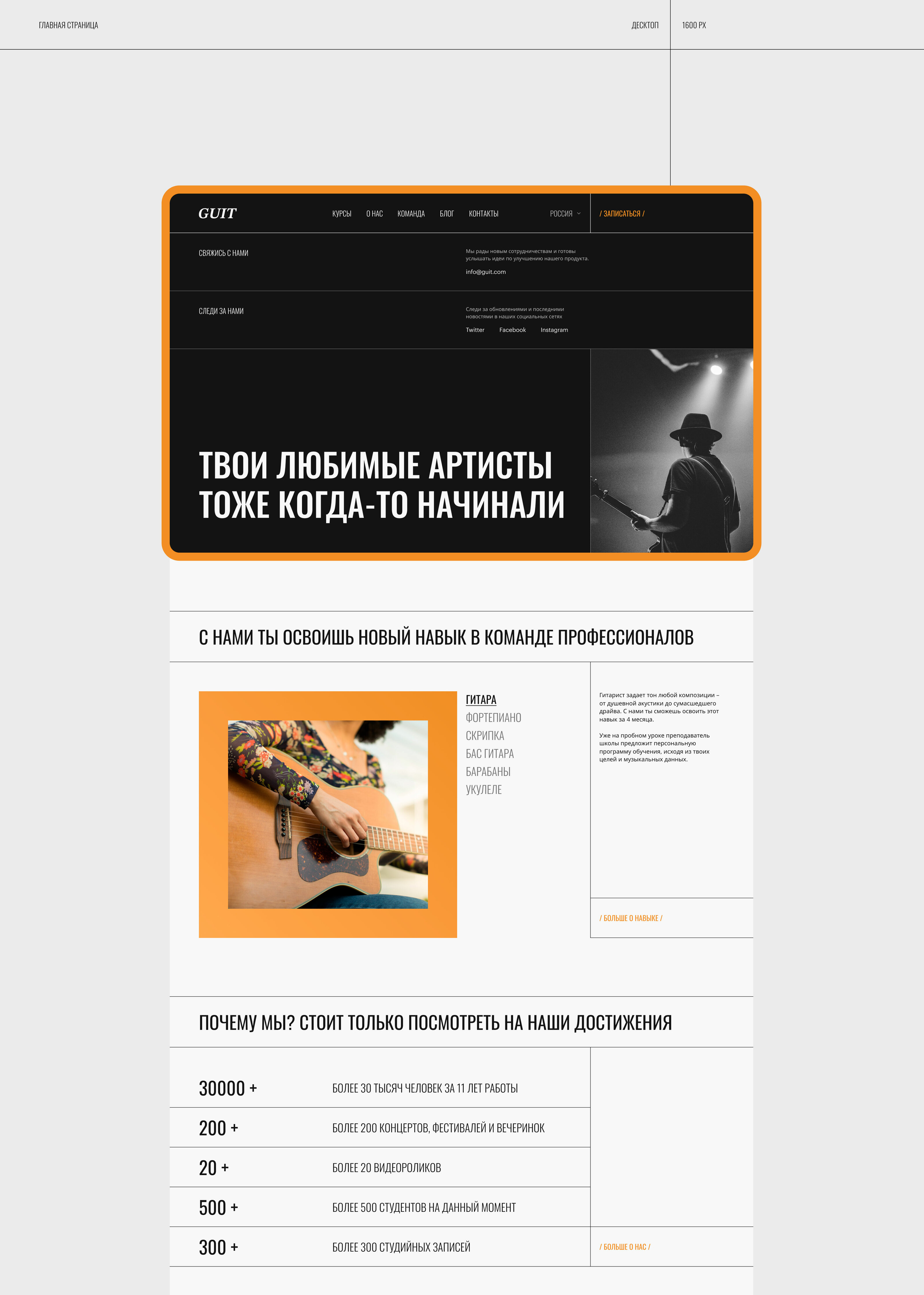 GUIT – Музыкальная школа — Изображение №5 — Интерфейсы на Dprofile