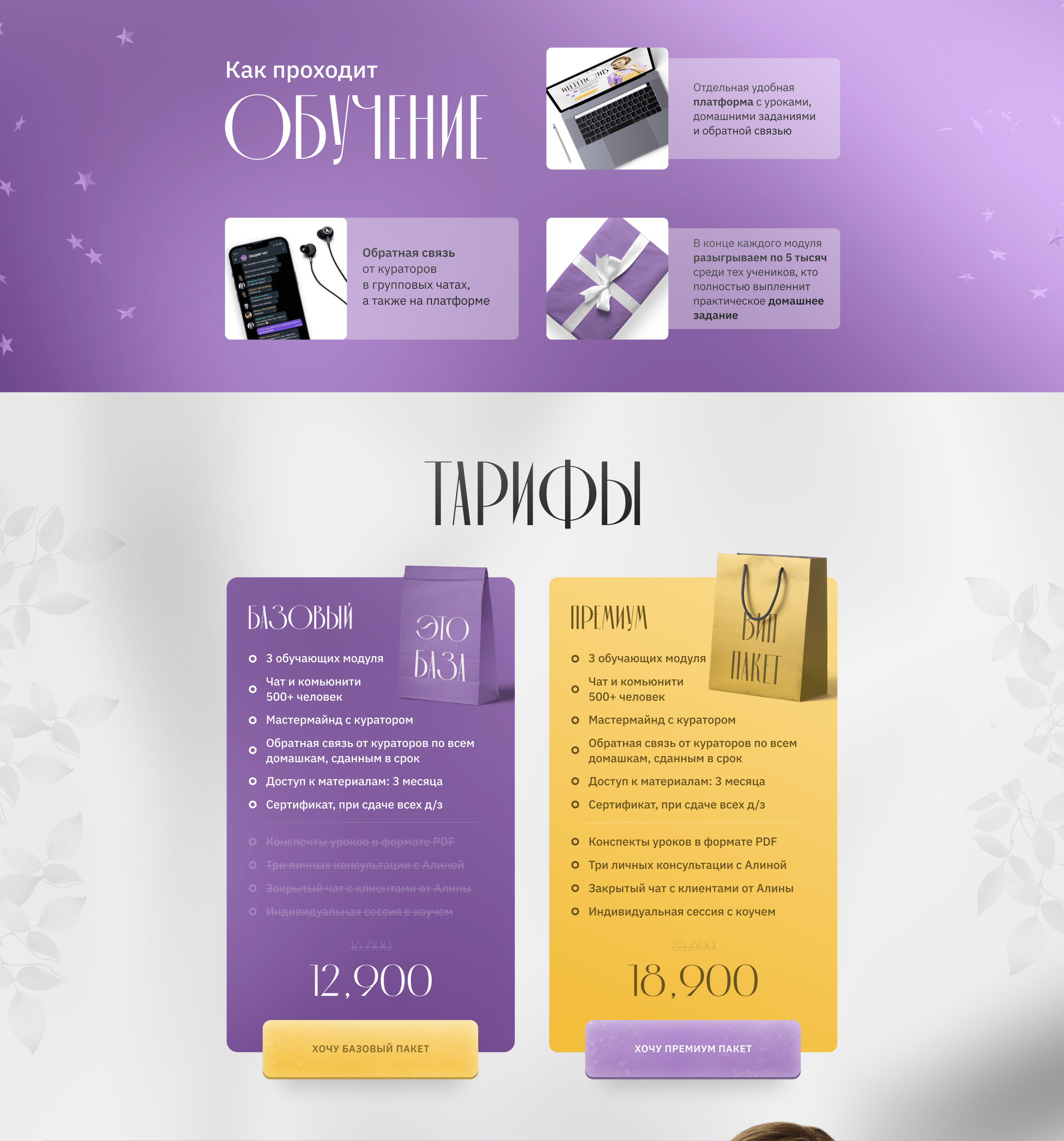 Landing page for online course — Изображение №4 — Брендинг, Маркетинг на Dprofile