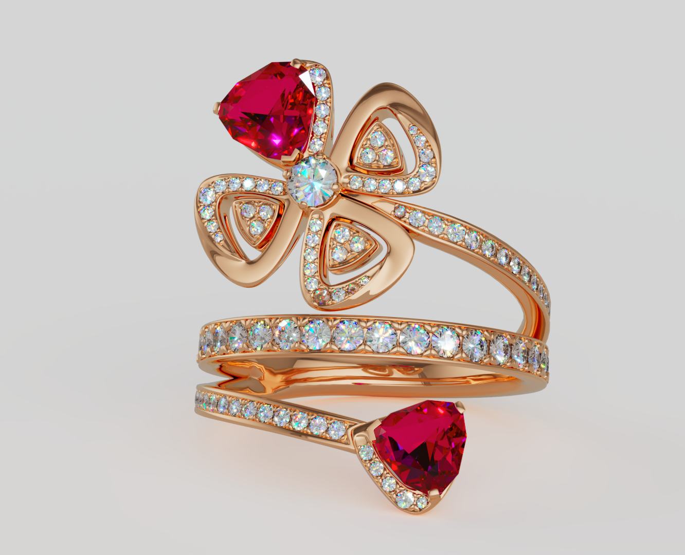 3D анимация золотое кольцо с бриллиантами Bulgari — 3D, Маркетинг на Dprofile