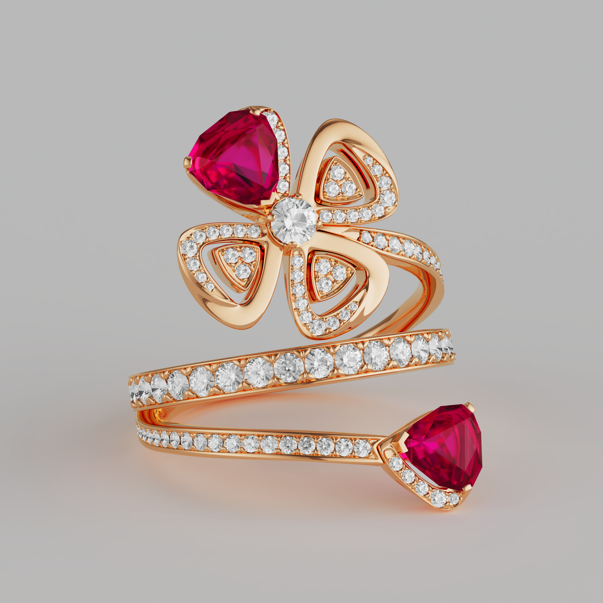 3D анимация золотое кольцо с бриллиантами Bulgari — Изображение №1 — 3D, Маркетинг на Dprofile