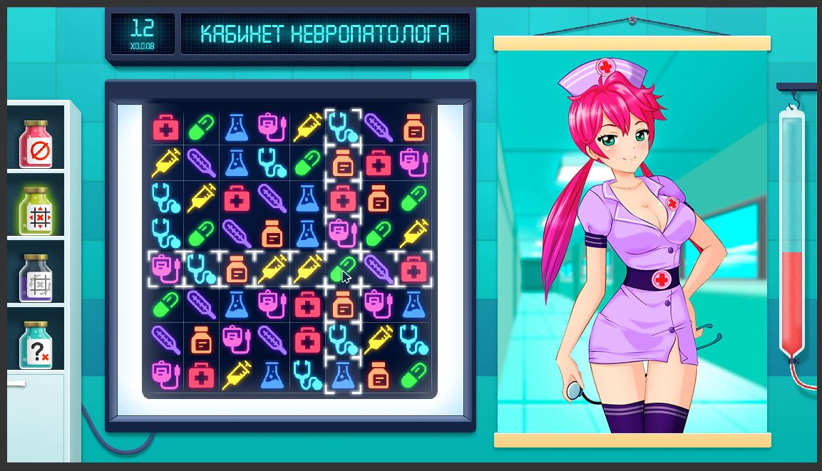 Арт для игры 3 в ряд "Медсестрички" — Изображение №2 — Иллюстрация на Dprofile