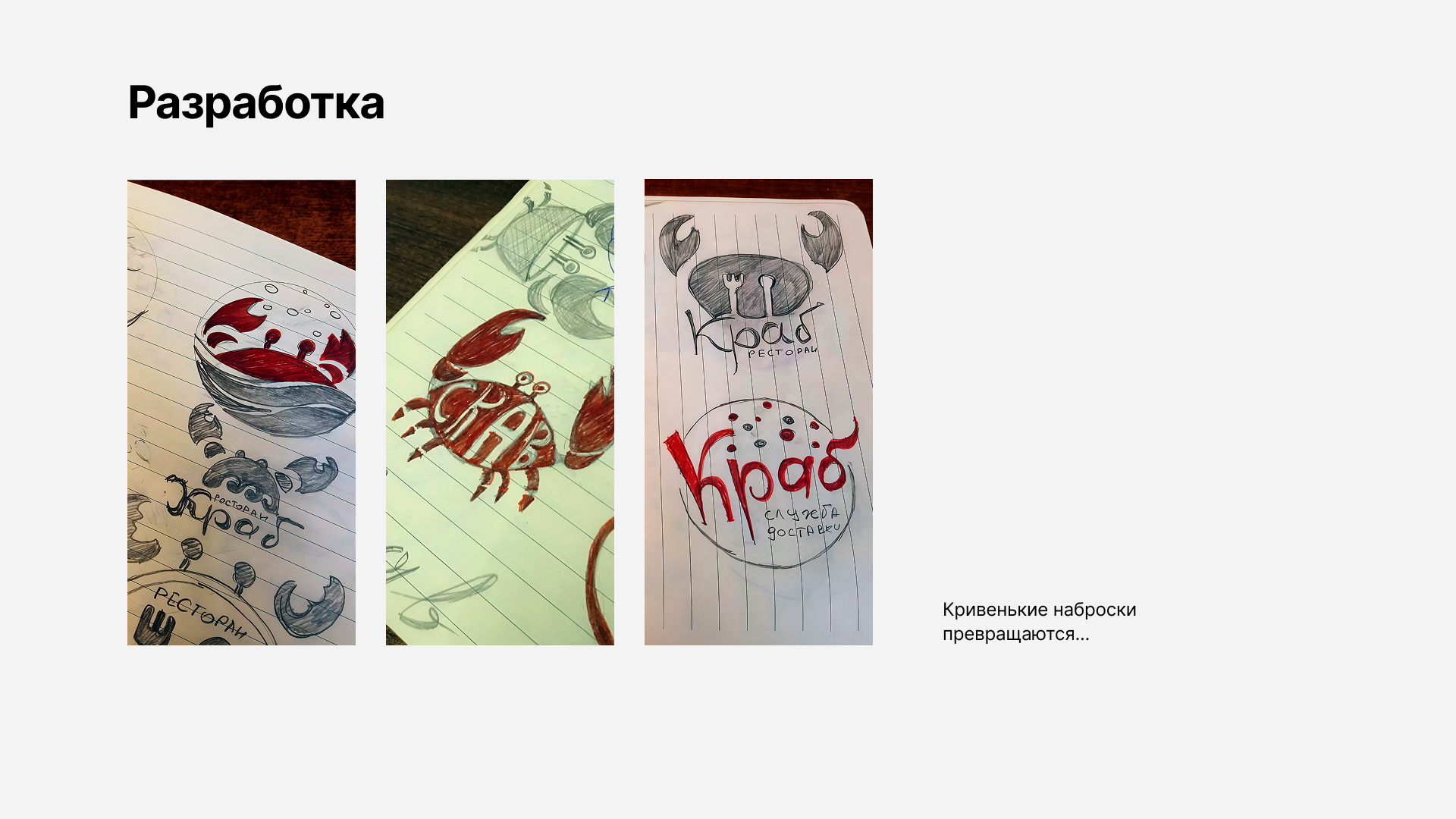 Разработка логотипа для доставки морепродуктов "Краб" — Изображение №3 — Брендинг на Dprofile