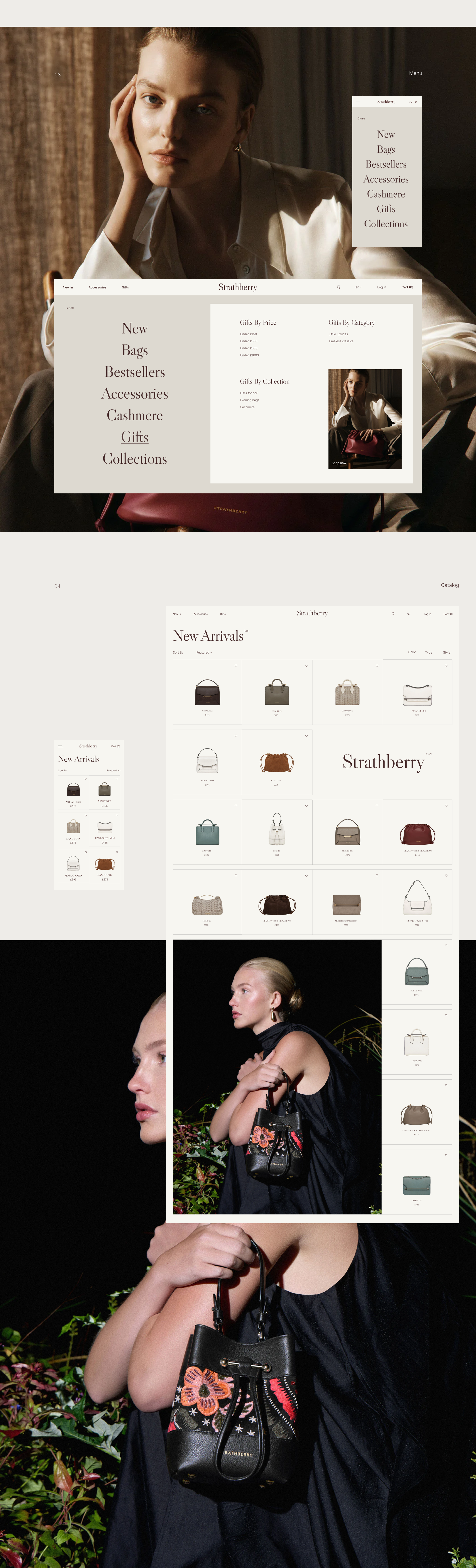 Strathberry online store redesign concept — Изображение №4 — Интерфейсы, Брендинг на Dprofile