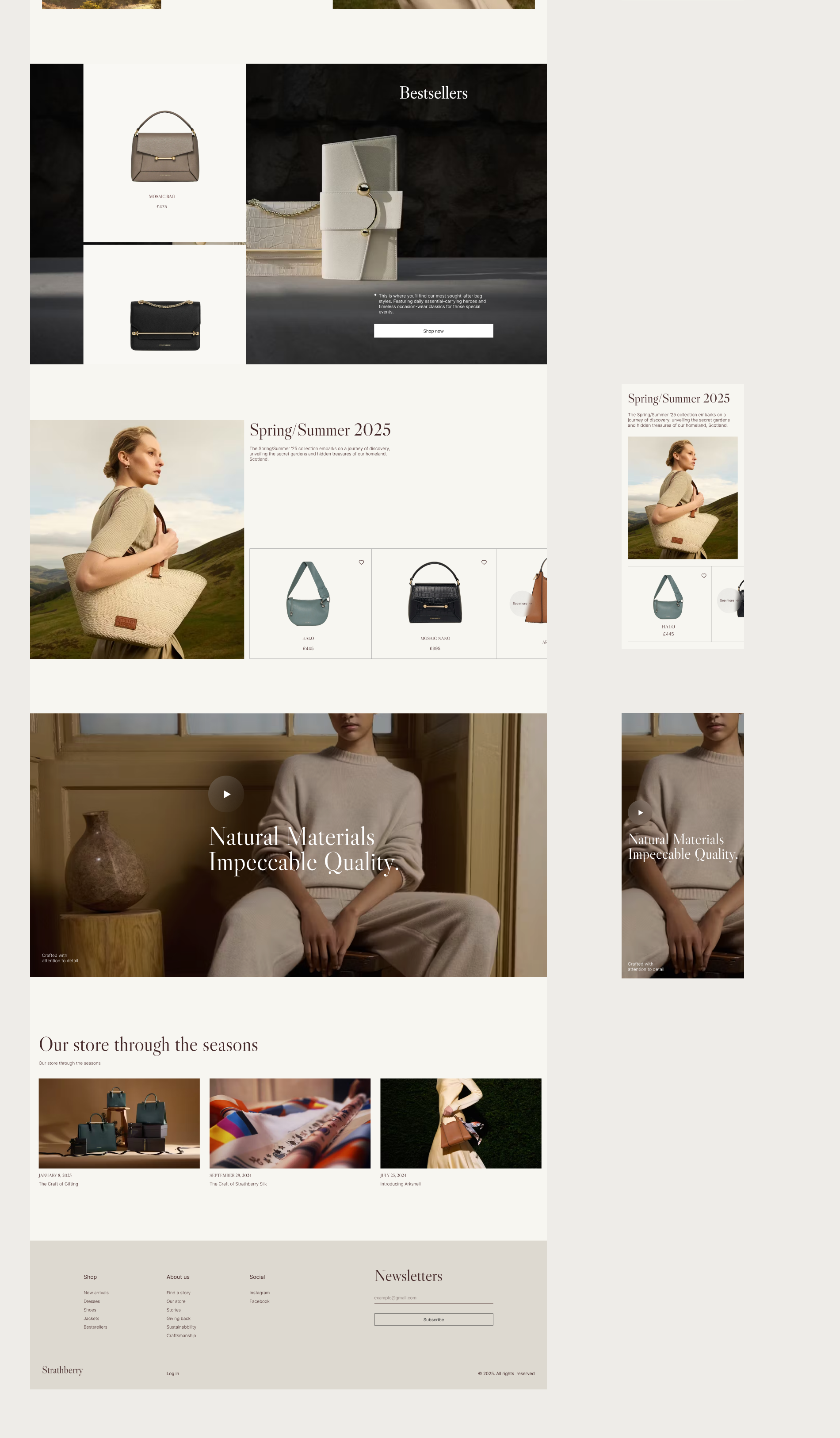 Strathberry online store redesign concept — Изображение №3 — Интерфейсы, Брендинг на Dprofile