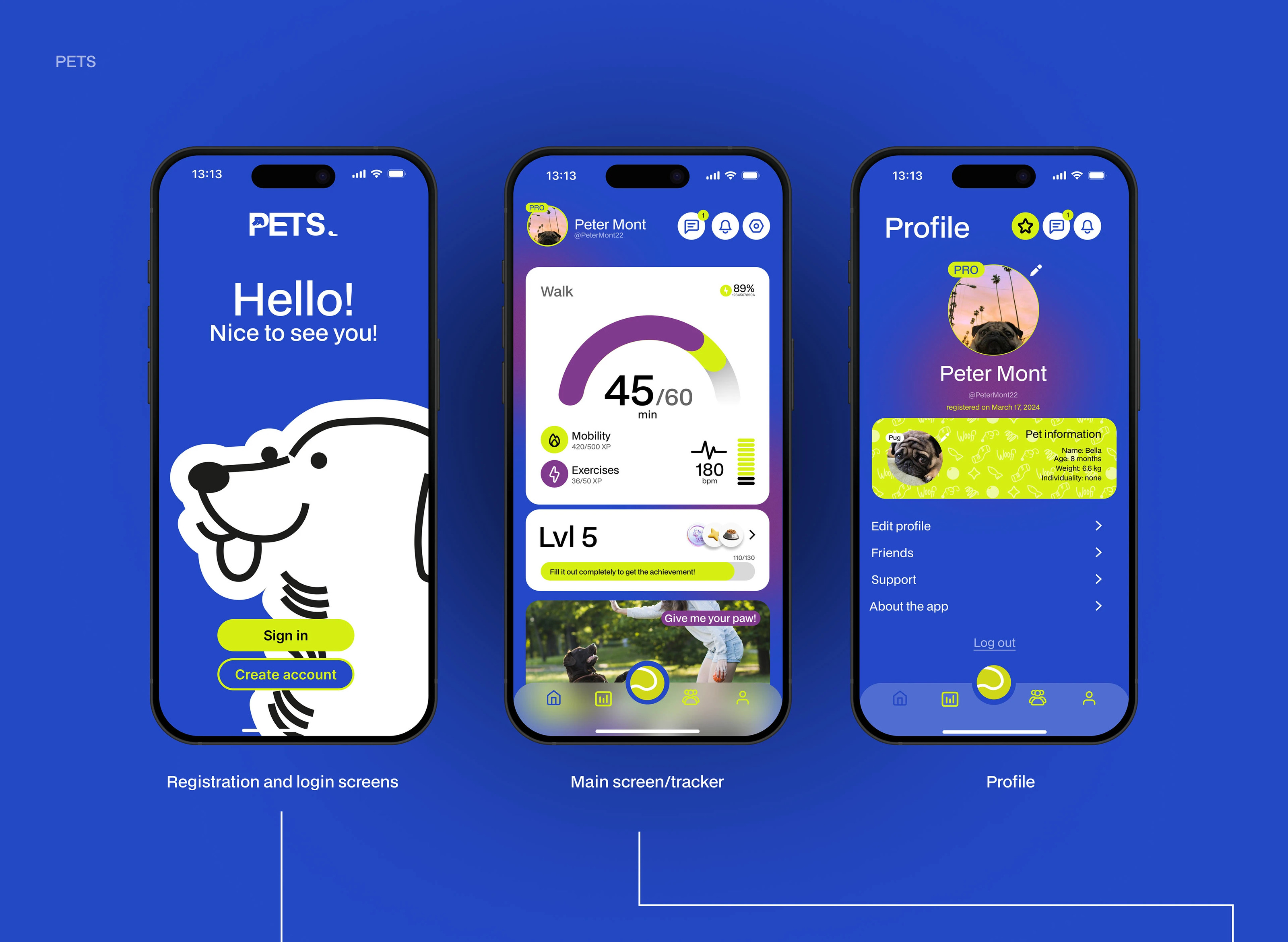 PETS | MOBILE APP | UX/UI — Изображение №6 — Интерфейсы, Брендинг на Dprofile