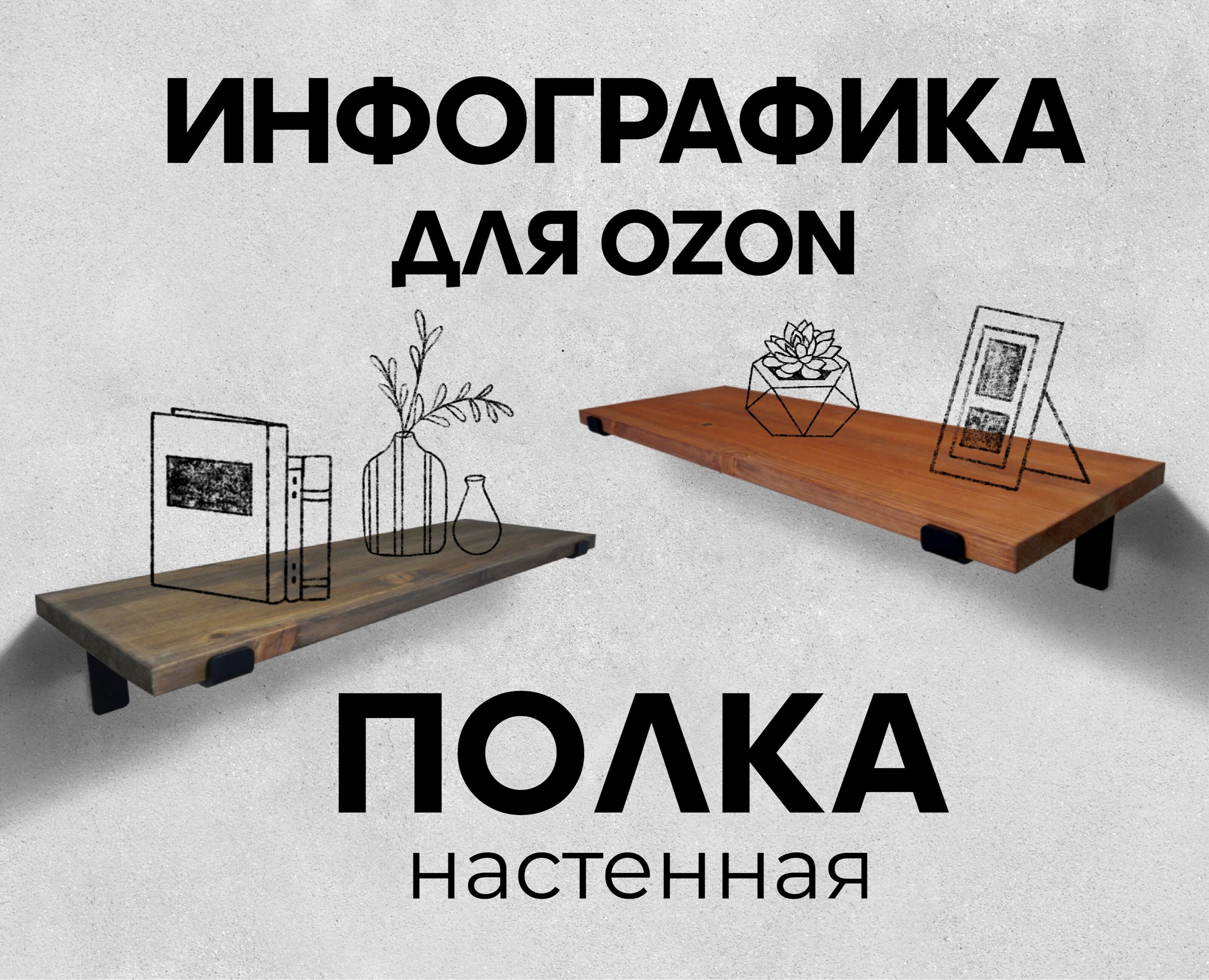 Инфографика ozon|Полка настенная — Графика, Маркетинг на Dprofile