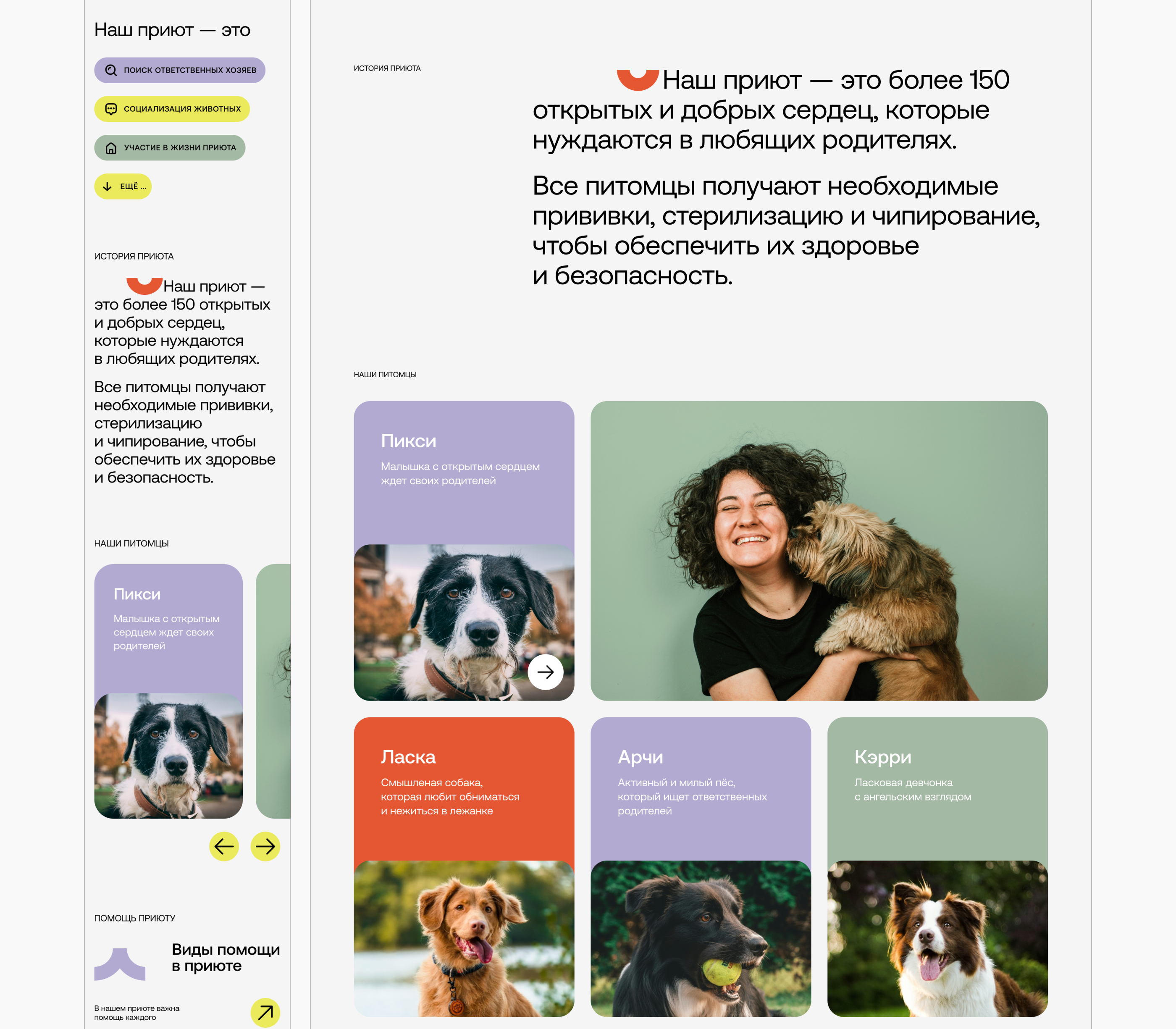 ISKRA DOG SHELTER | Website redesign — Изображение №3 — Интерфейсы на Dprofile