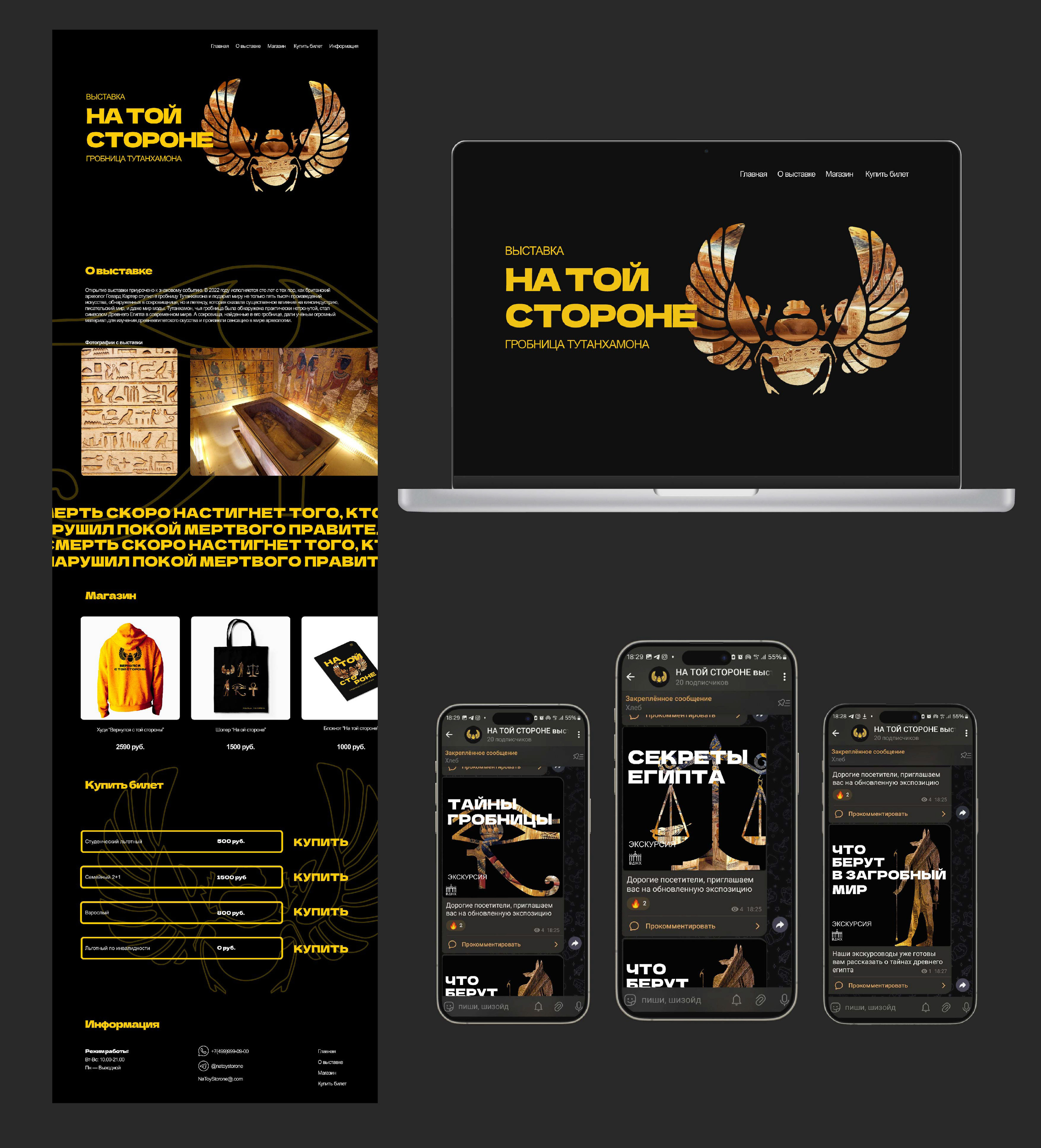 Оформление выставки "Гробница Тутанхамона" — Изображение №11 — Брендинг, Графика на Dprofile