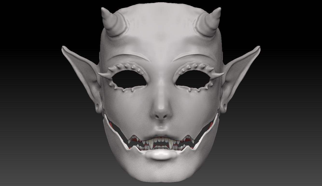 Oni no Kamen (Маска демона Они) — Изображение №2 — Иллюстрация, 3D на Dprofile
