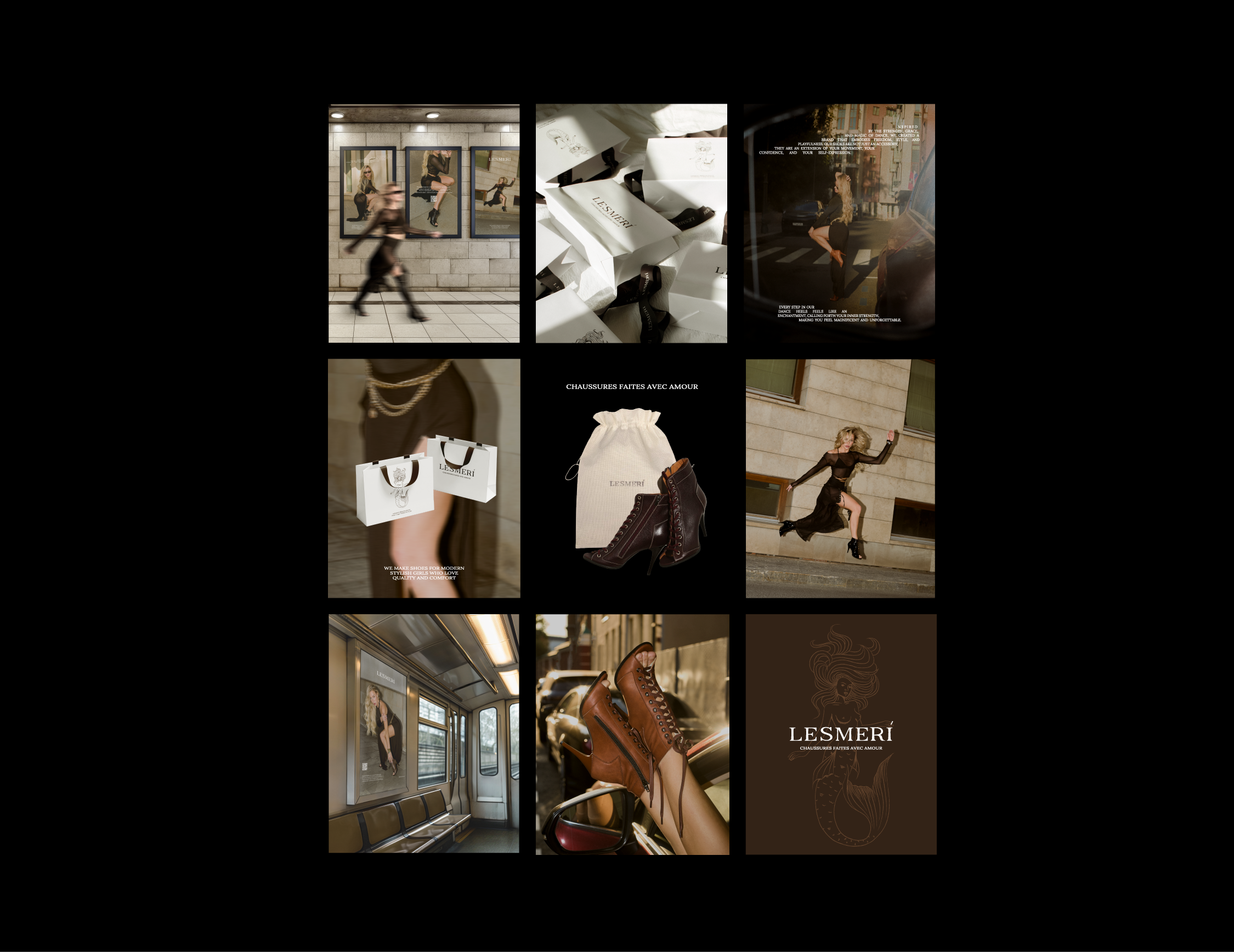 LESMERI® — бренд обуви (нейминг + фирменный стиль) — Изображение №12 — Брендинг на Dprofile