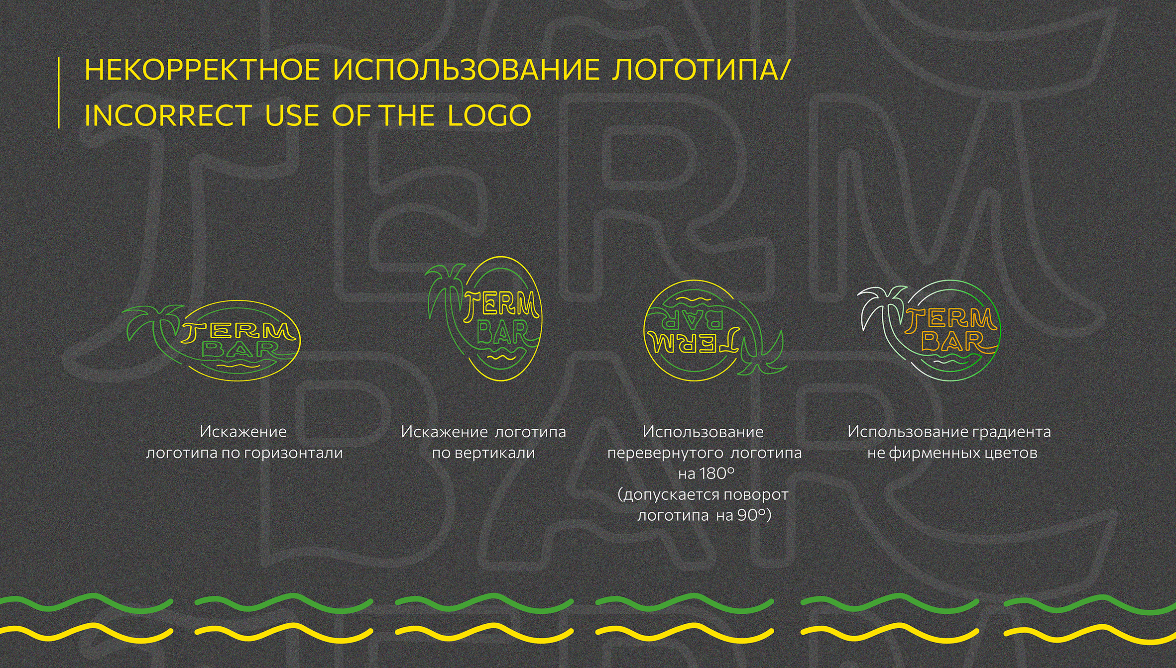 Разработка фирменного стиля/ гайдлайна для бара "TERMBAR" — Изображение №7 — Брендинг на Dprofile