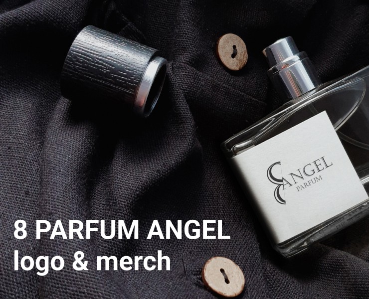 8 ANGEL PARFUM logo & merch — Брендинг на Dprofile