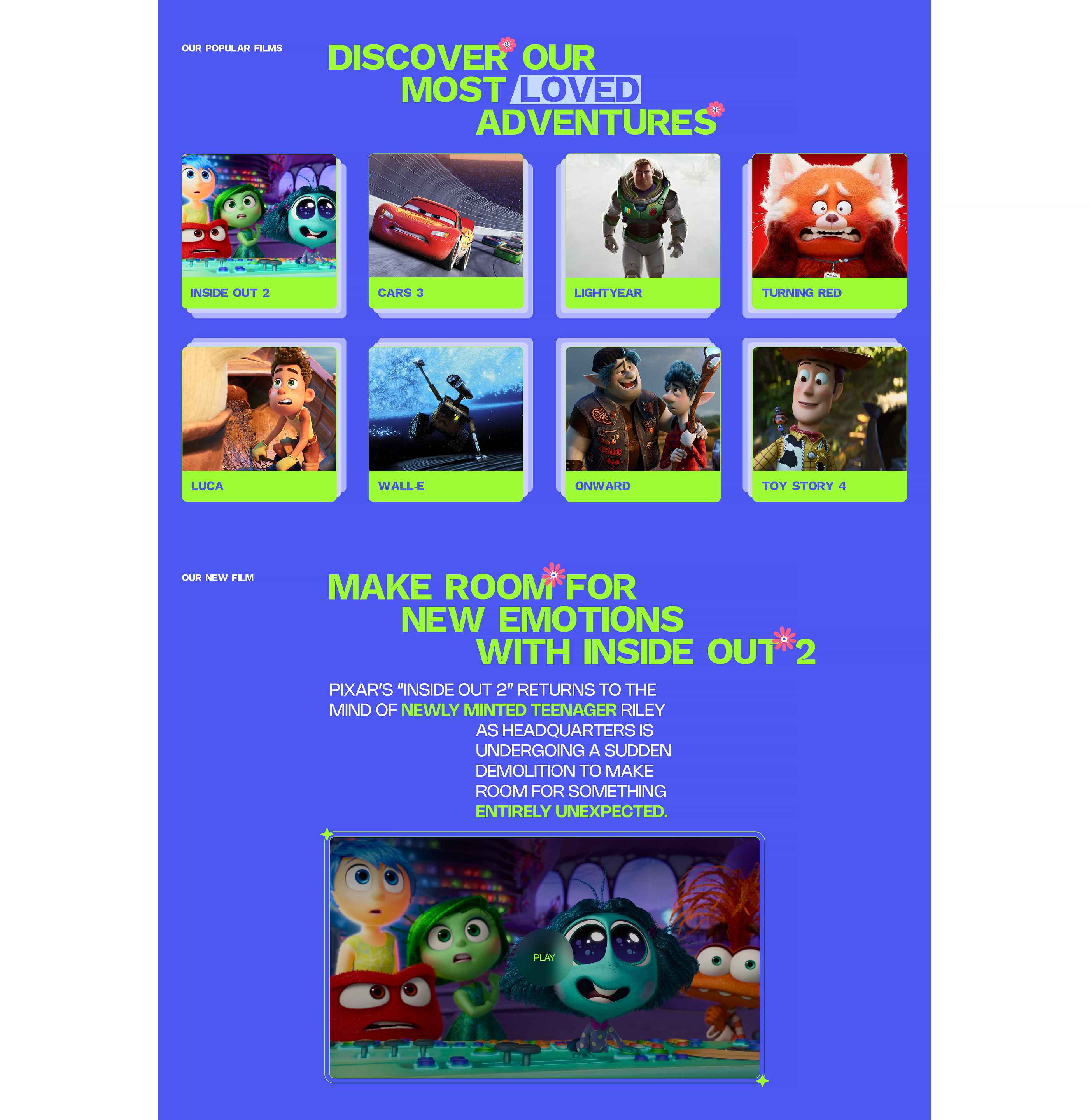 PIXAR | CORPORATE WEB-SITE REDESIGN — Изображение №5 — Интерфейсы, Брендинг на Dprofile