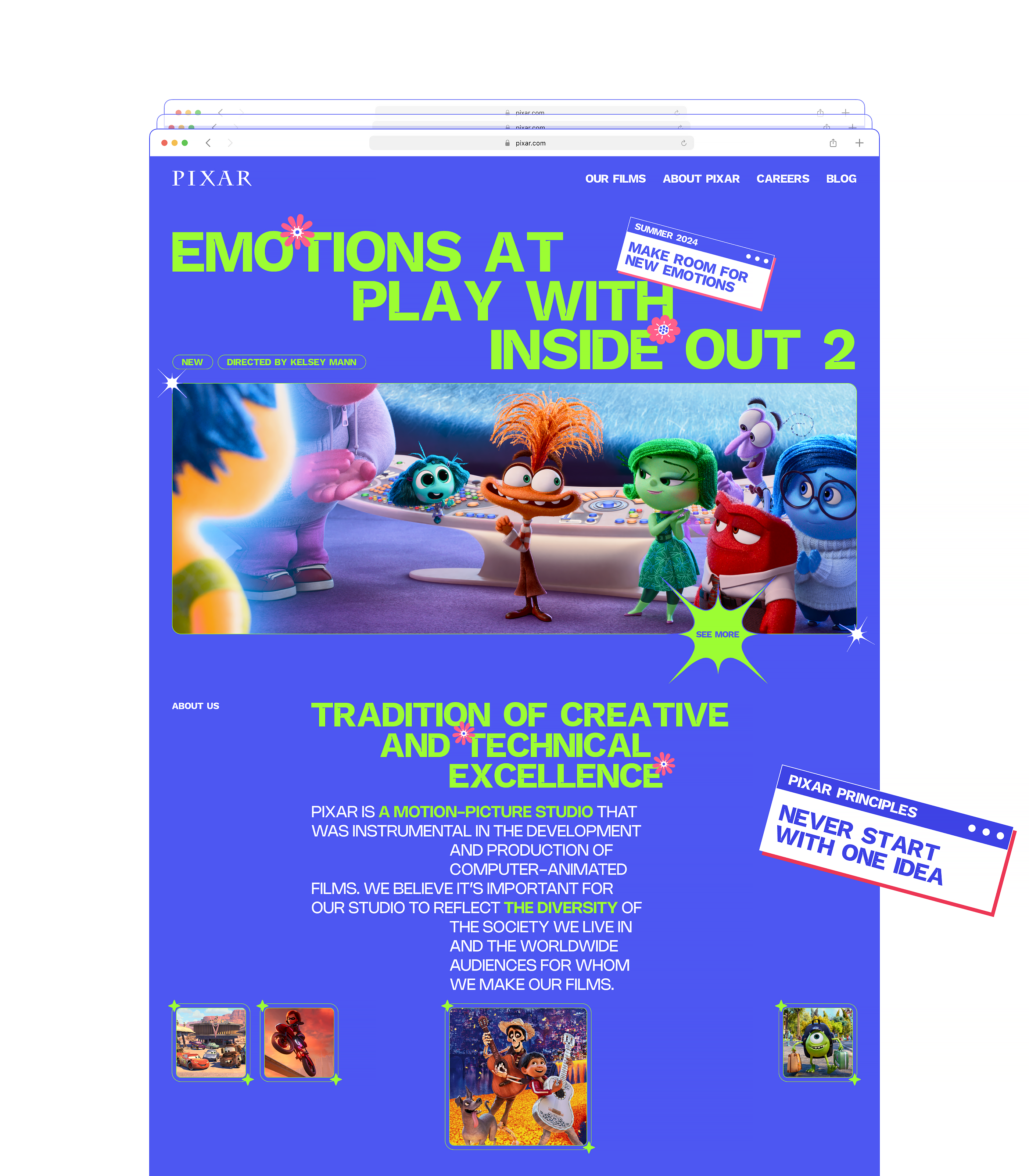 PIXAR | CORPORATE WEB-SITE REDESIGN — Изображение №4 — Интерфейсы, Брендинг на Dprofile