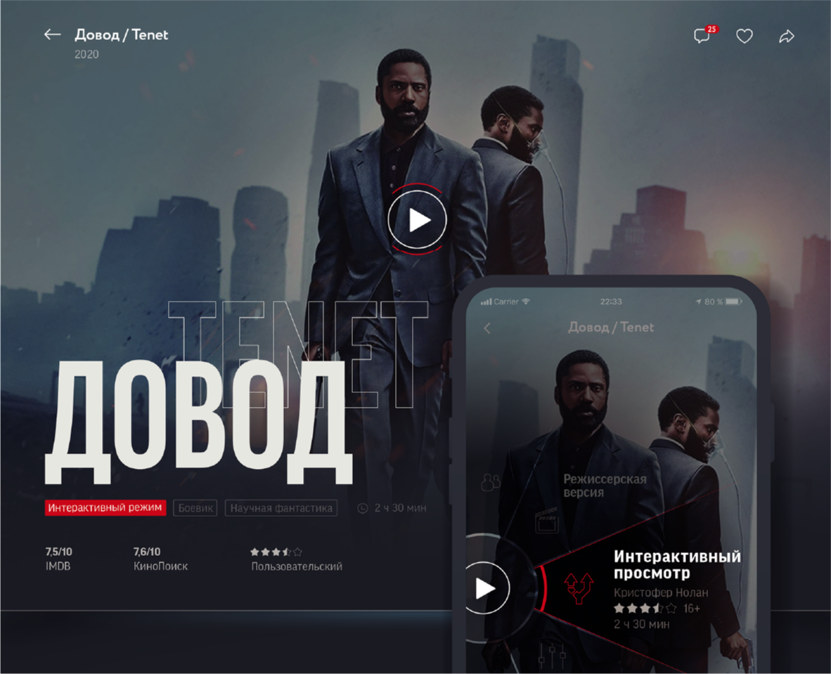 Интерактивный онлайн-кинотеатр — Интерфейсы на Dprofile