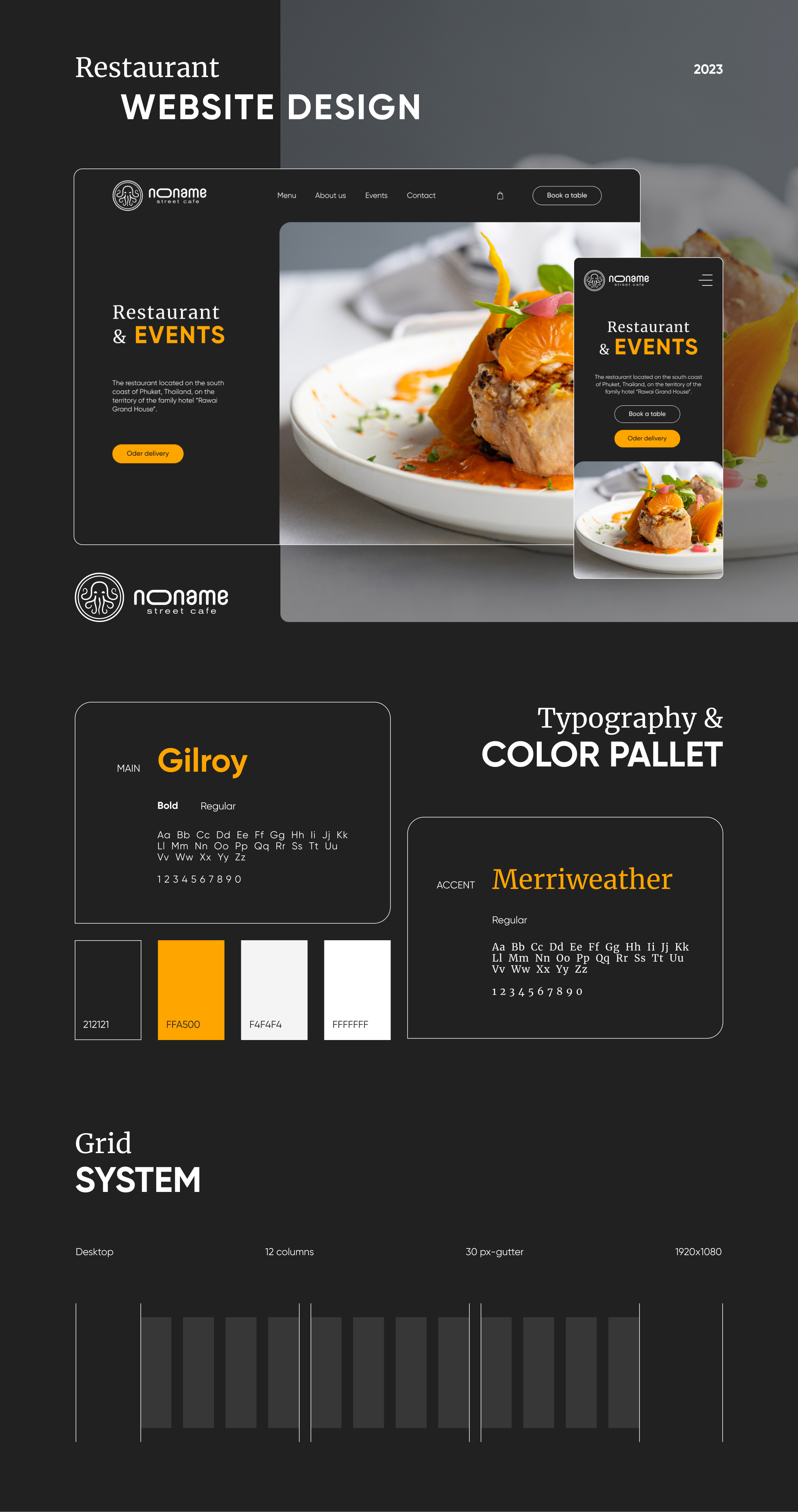 Restaurant website design | NoName — Изображение №1 — Интерфейсы на Dprofile