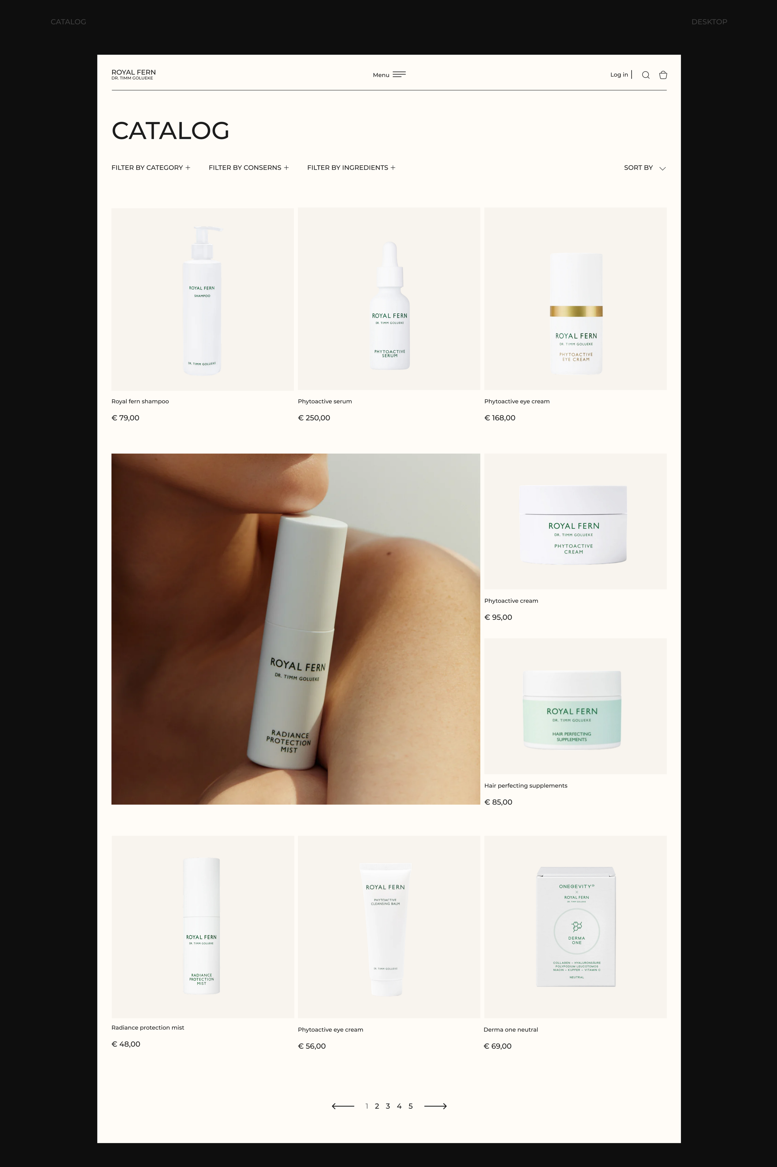 Organic skincare cosmetics Royal Fern — Изображение №8 — Интерфейсы на Dprofile