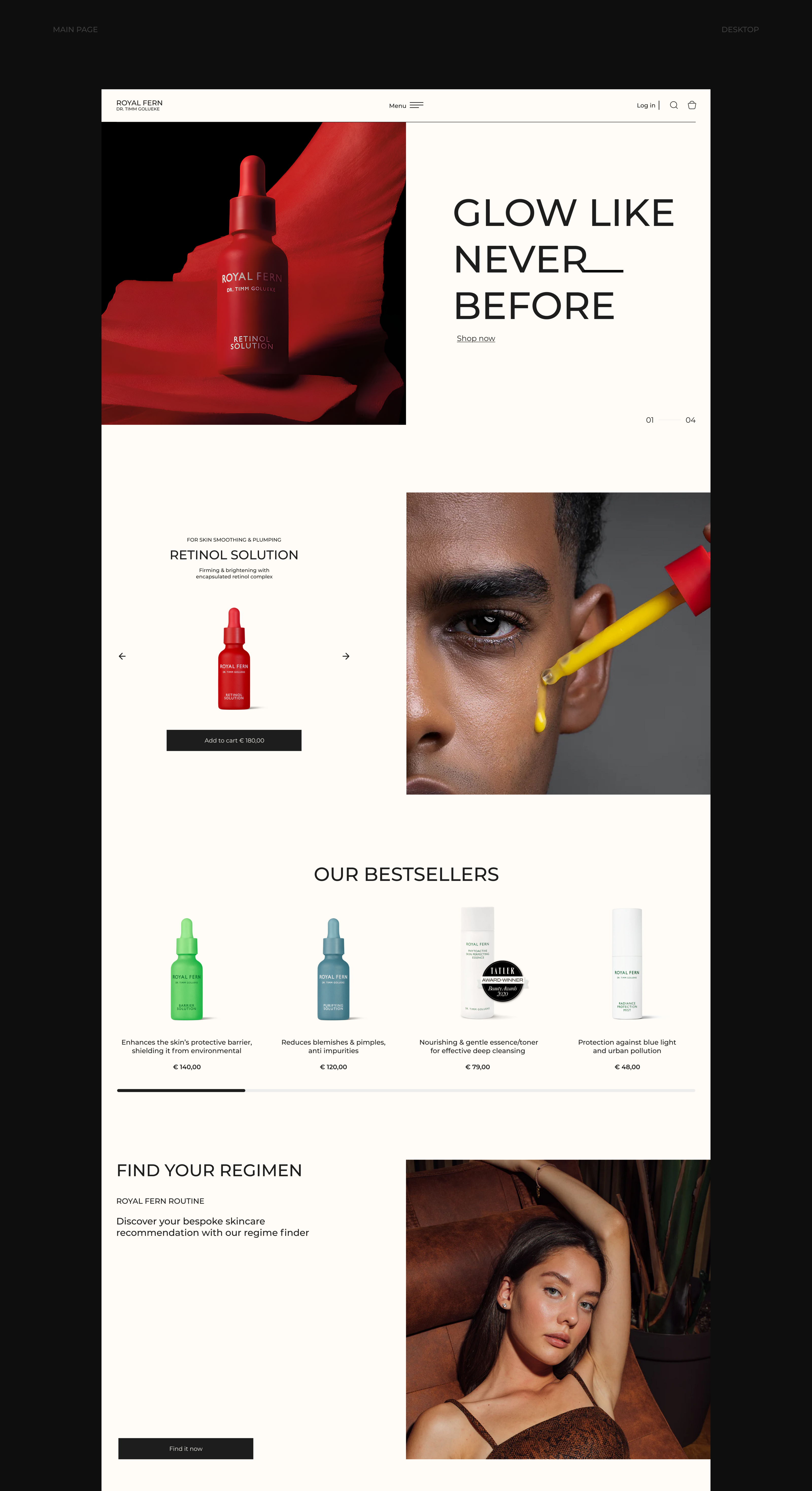 Organic skincare cosmetics Royal Fern — Изображение №4 — Интерфейсы на Dprofile