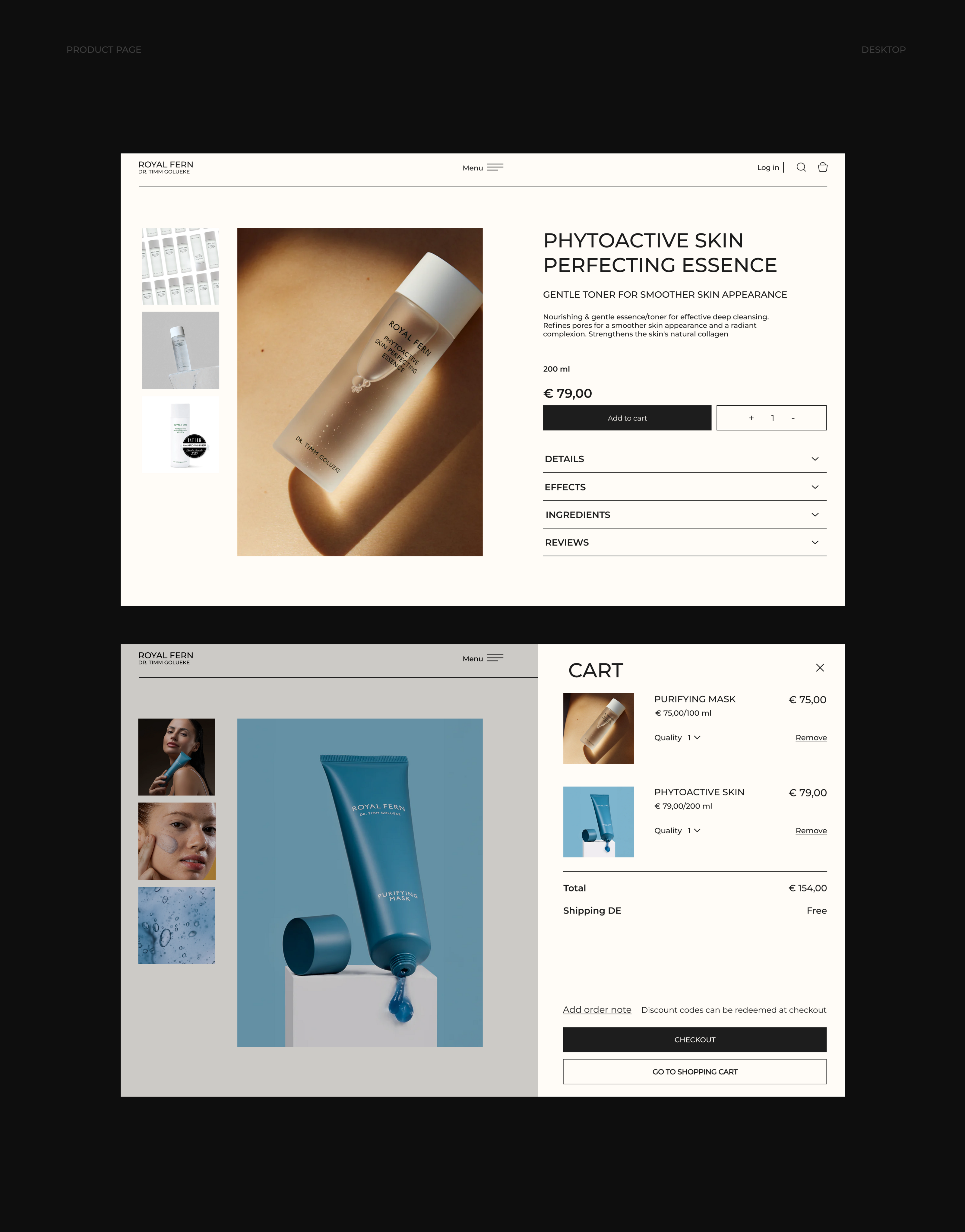 Organic skincare cosmetics Royal Fern — Изображение №10 — Интерфейсы на Dprofile