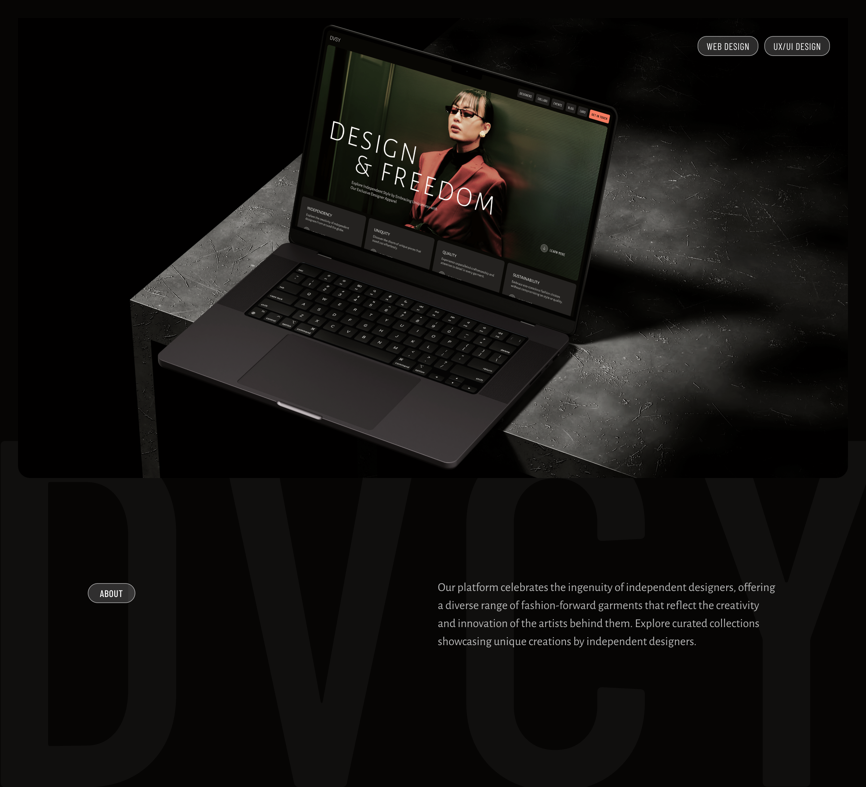 DVCY | веб-дизайн для fashion-платформы будущего — Изображение №1 — Интерфейсы, Брендинг на Dprofile