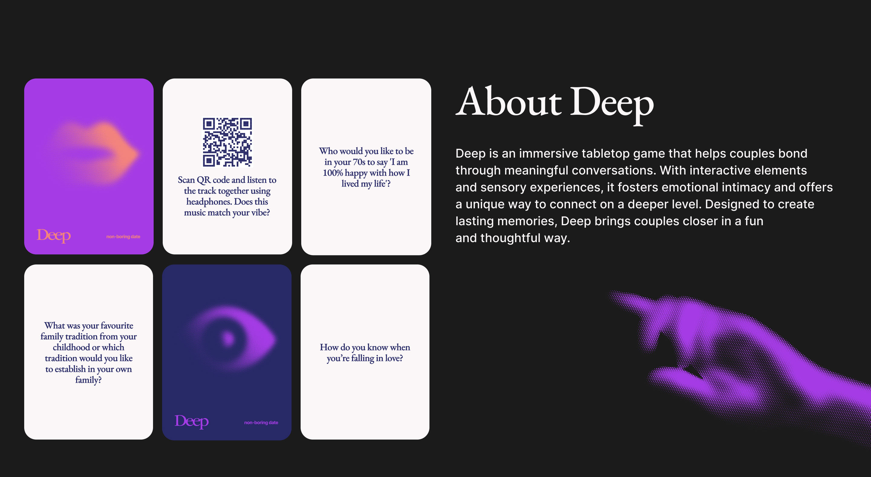 Deep. Дизайн сайта для иммерсивной игры для пар — Изображение №2 — Интерфейсы, Брендинг на Dprofile