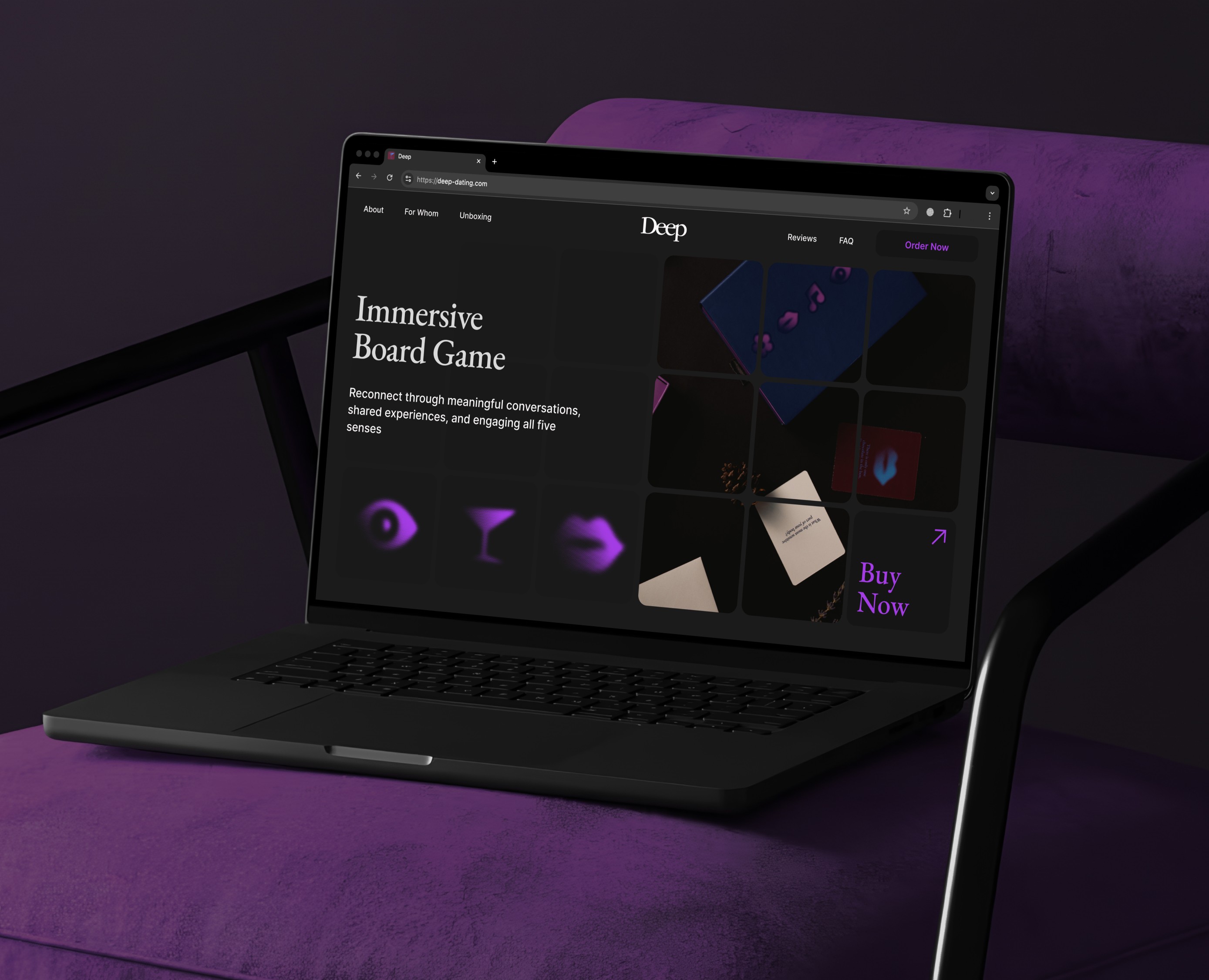 Deep. Дизайн сайта для иммерсивной игры для пар — Интерфейсы, Брендинг на Dprofile