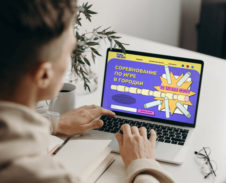 Лендинг соревнования по игре в городки — Иллюстрация, Анимация на Dprofile