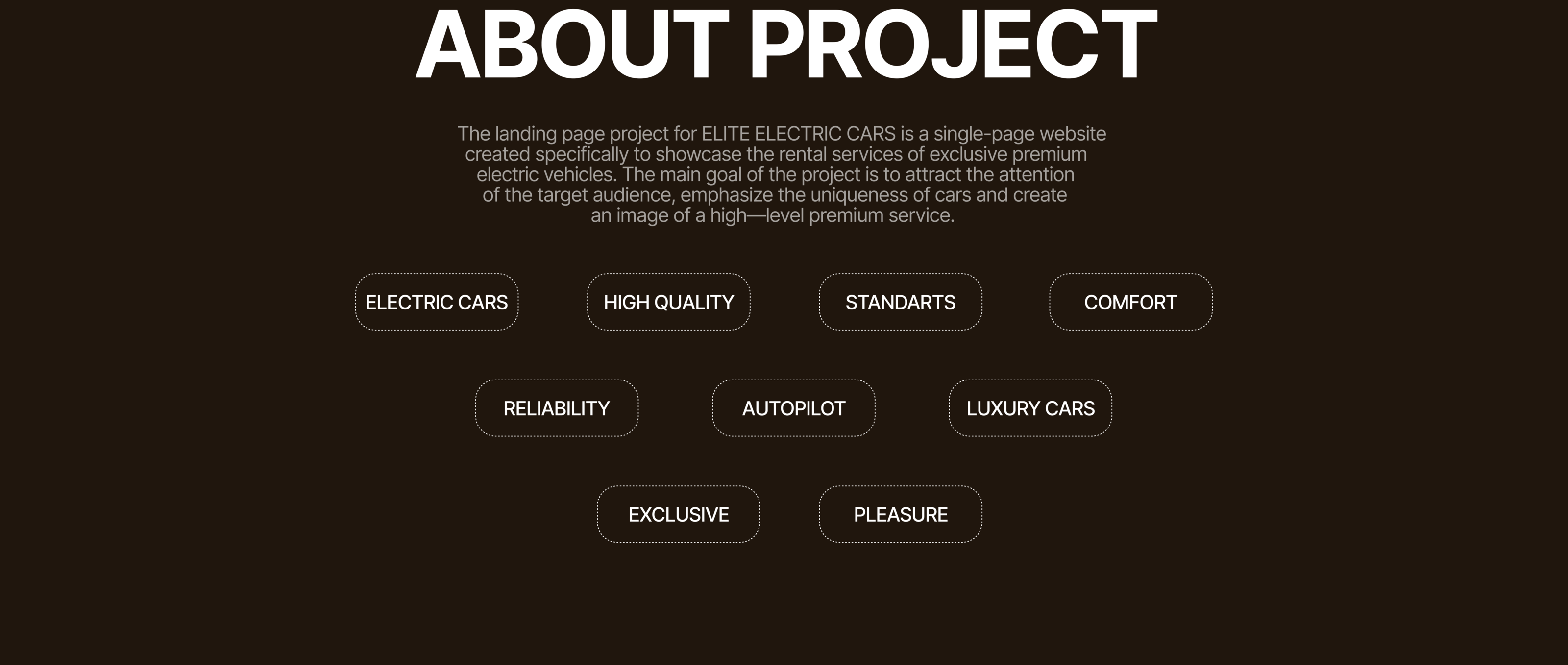 ELITE ELECTRIC CARS | Landing page — Изображение №2 — Интерфейсы, Брендинг на Dprofile